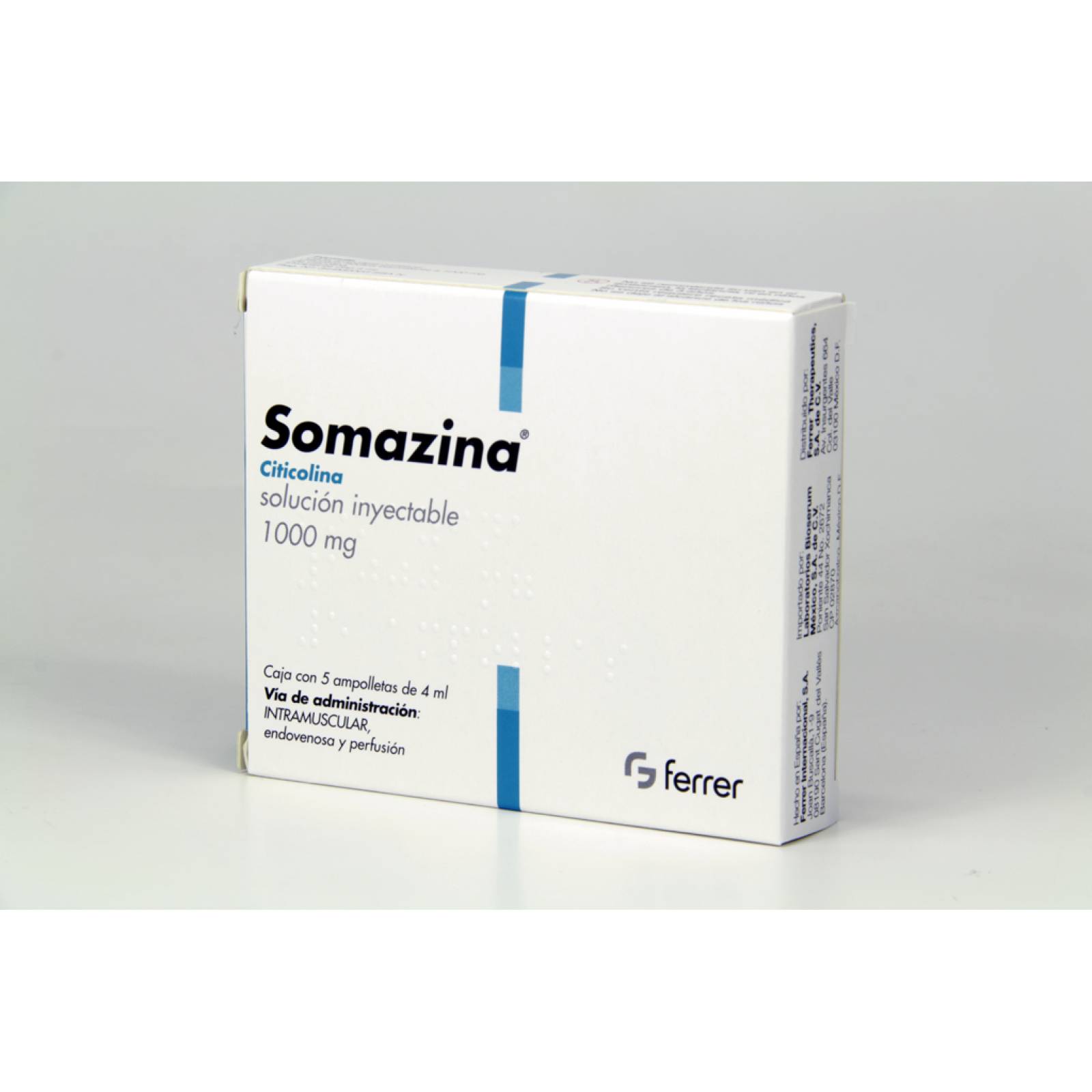 SOMAZINA 1000MG 5 AMPOLLETAS CON 4ML