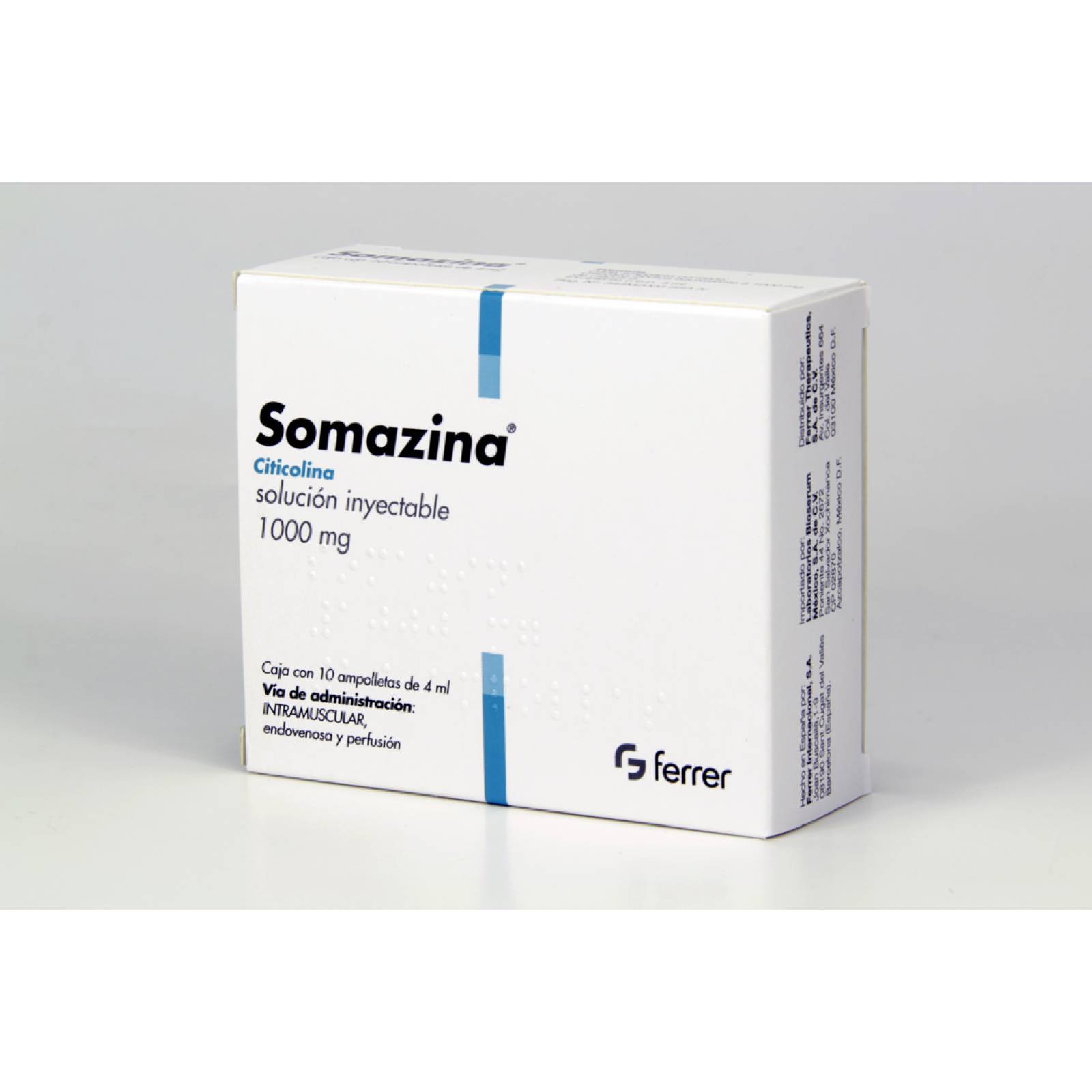 SOMAZINA 1000MG 10 AMPOLLETAS CON 4ML