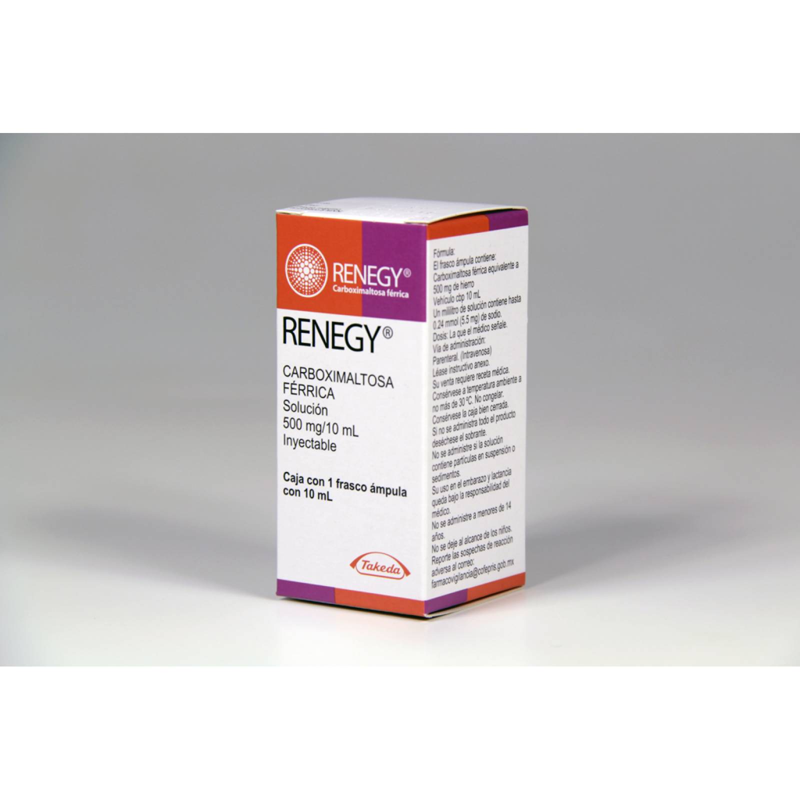 RENEGY SOLUCIÓN INY 500MG FRASCO AMP 10ML