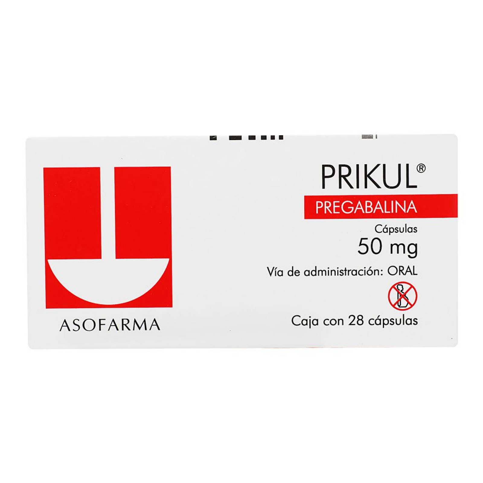 PRIKUL 50MG CAJA CON 28 CÁPSULAS