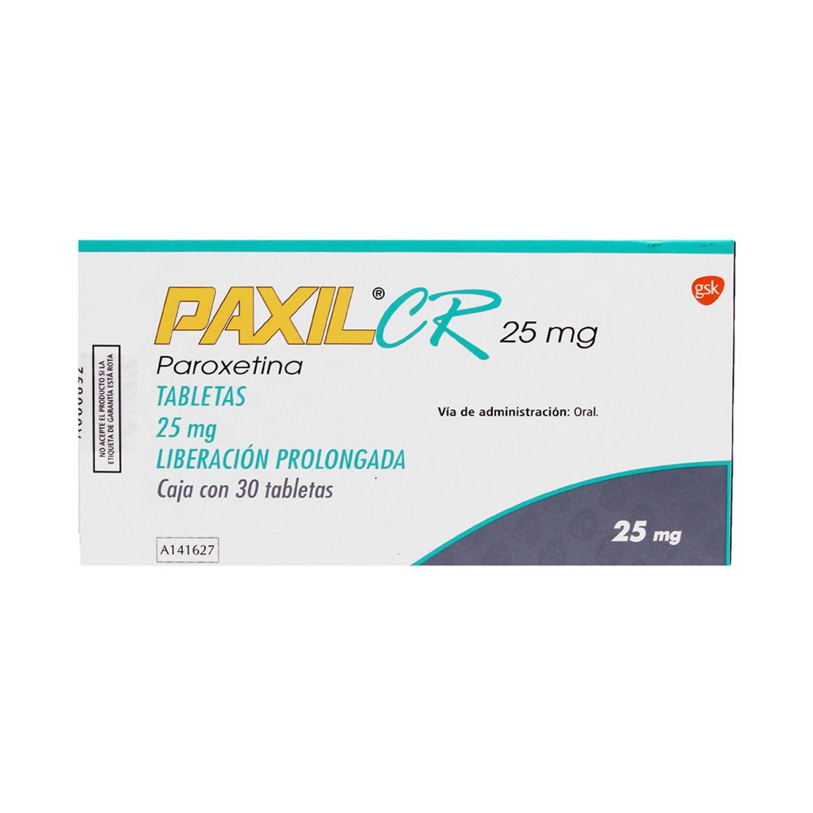 PAXIL CR 25MG CAJA CON 30 TABLETAS