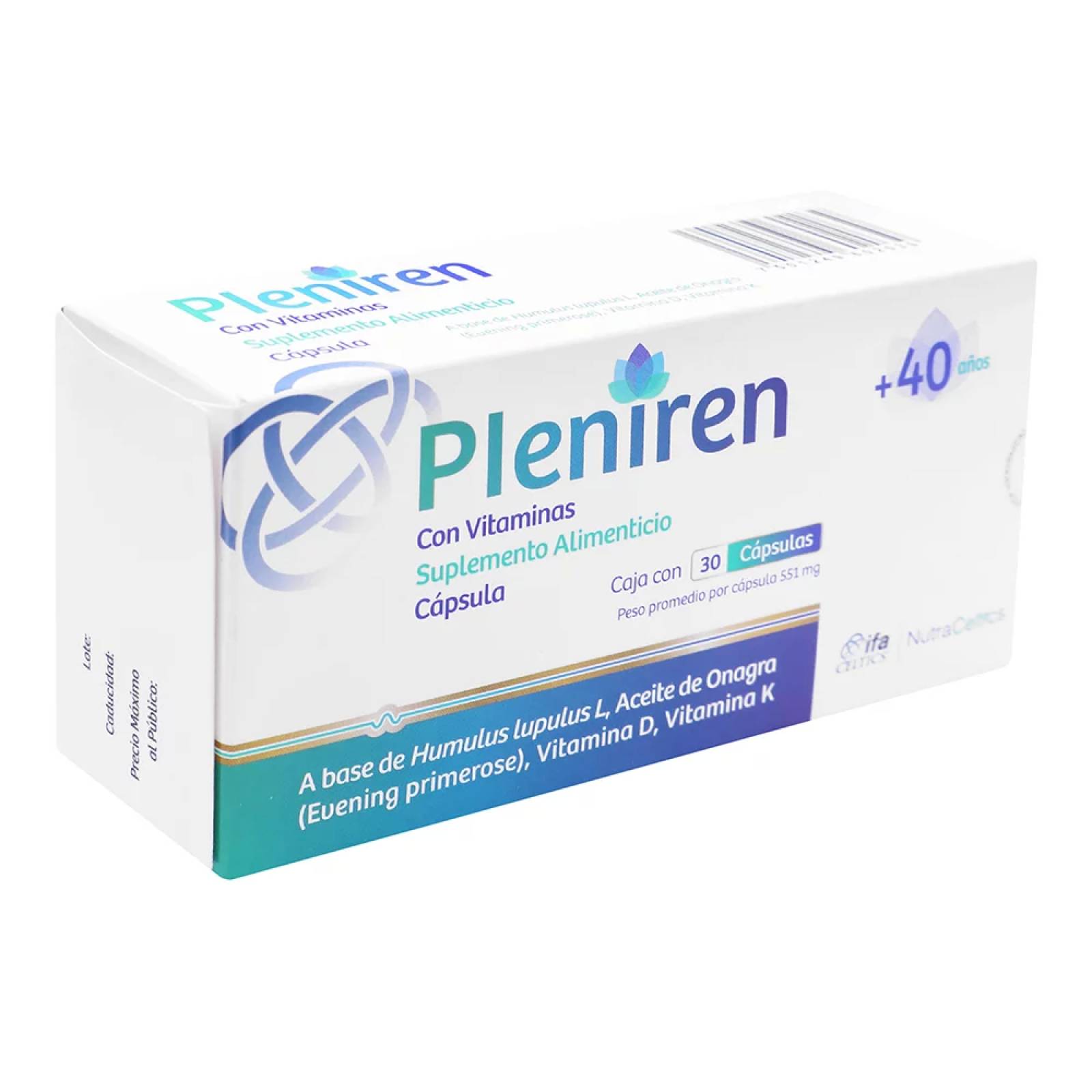Pleniren 551 Mg Caja 30 Cápsulas