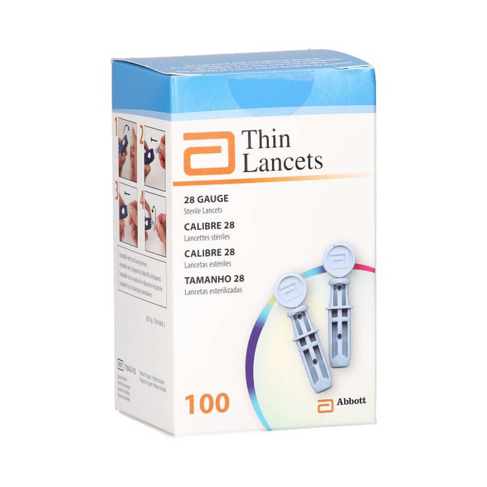 Thin Lancets Freestyle Lite Caja Con 100 Piezas