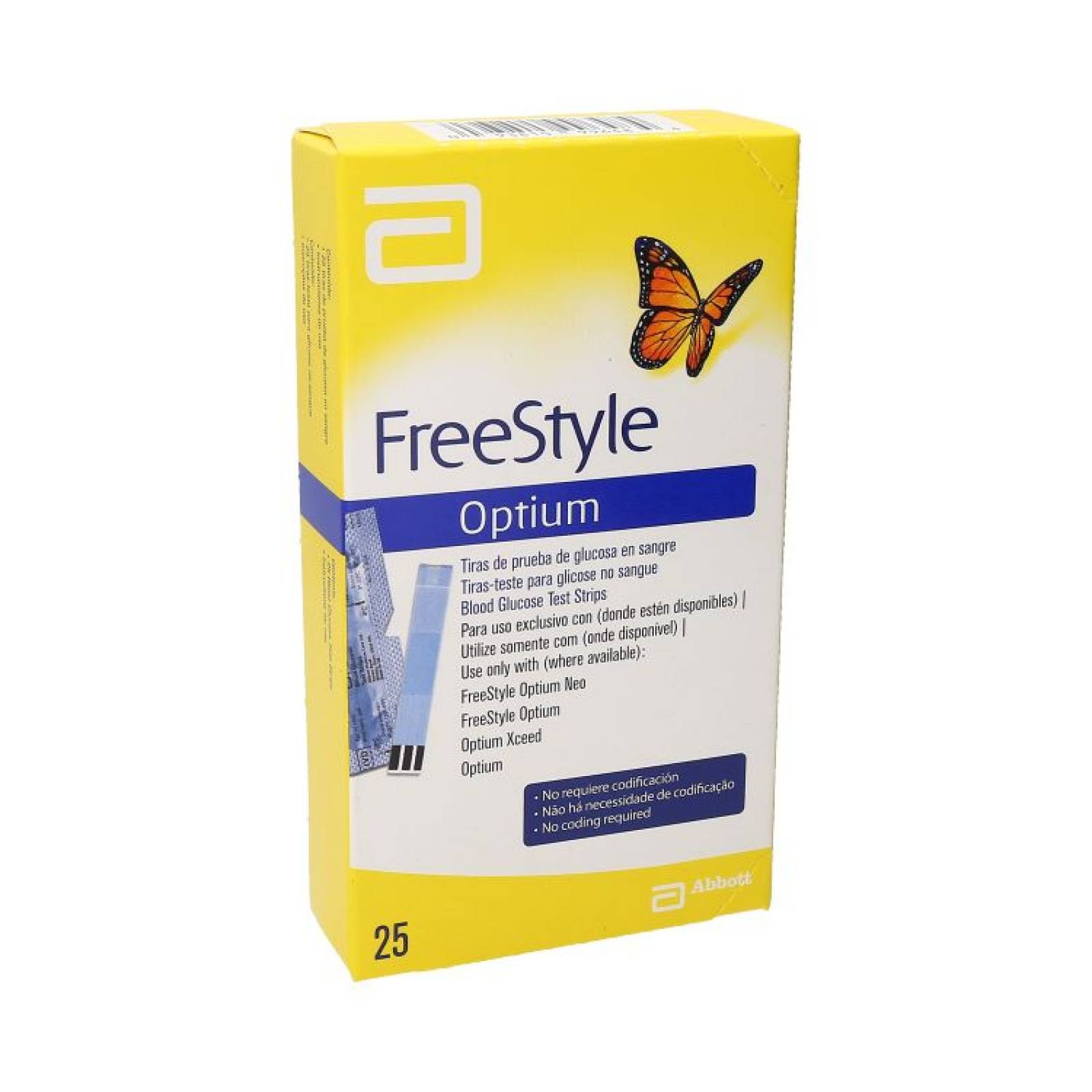 Tiras Reactivas Freestyle Optium Caja Con 25