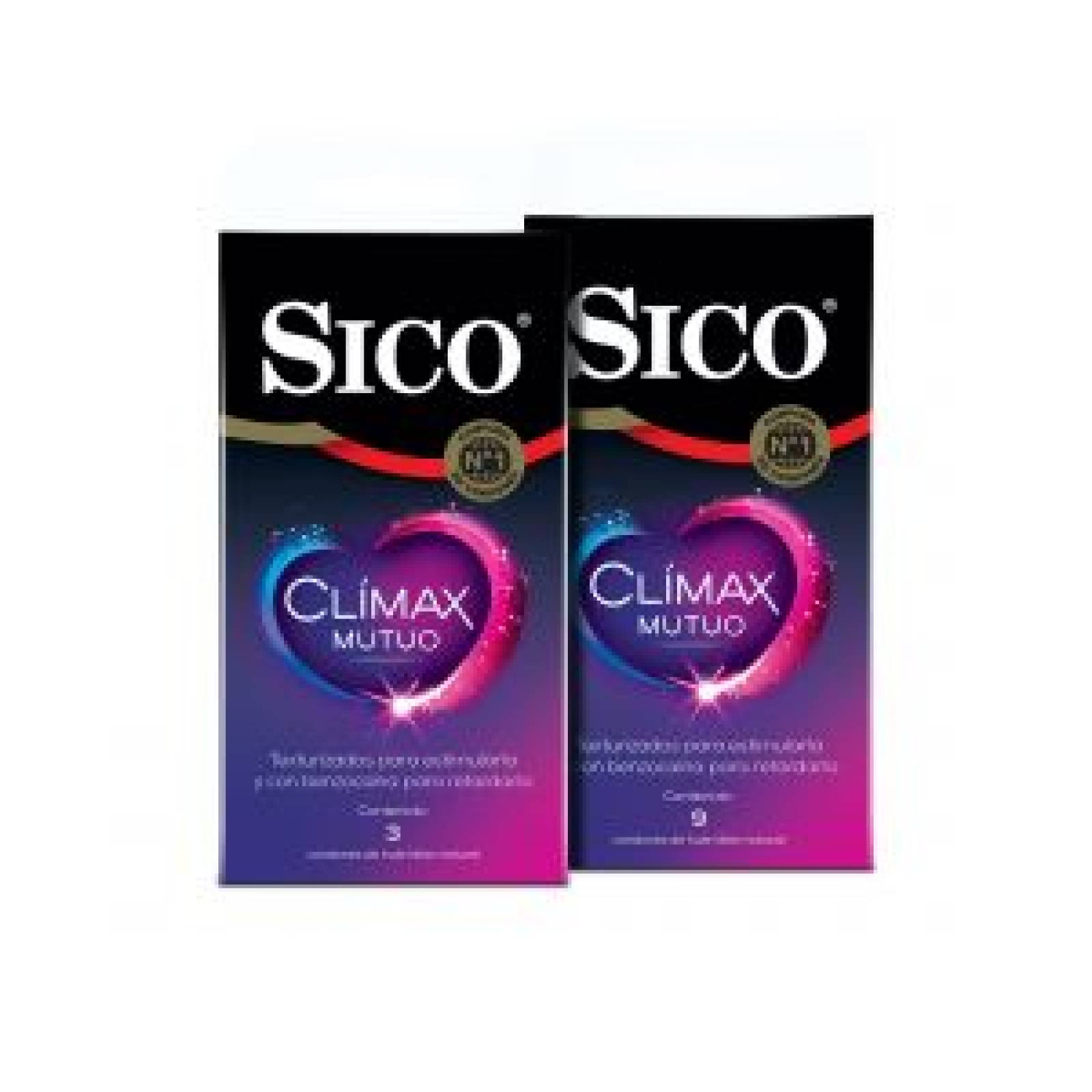 SICO CLÍMAX MUTUO CONDONES RETARDANTES TEXTURIZADOS 9 PIEZAS CAJA