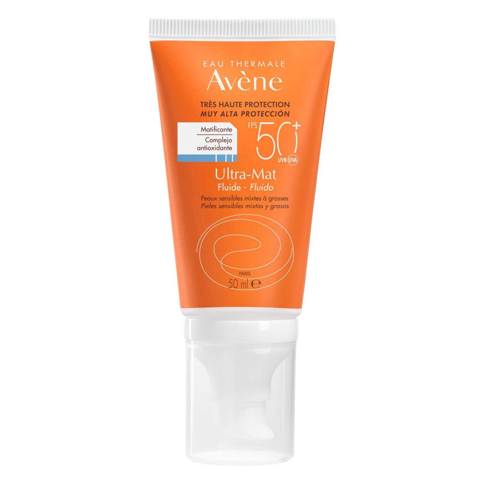 Protector Solar Toque Seco Emulsión Sin Color Fps50+ Avene 50 ml