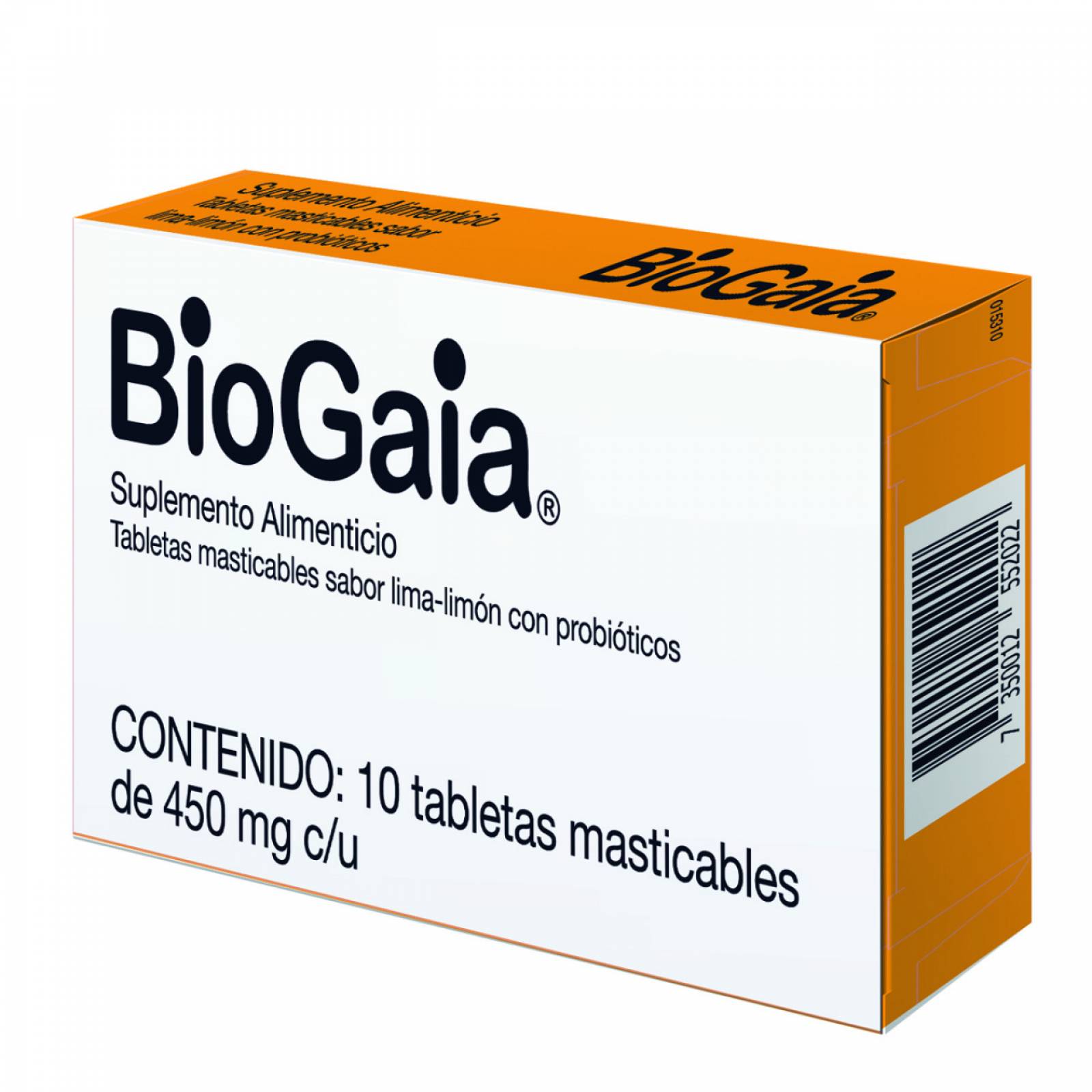 Biogaia Masticable Sabor Lima-Limón Con Probióti 10 Tableta Caja Lactobacillus Reuteri 450Mg