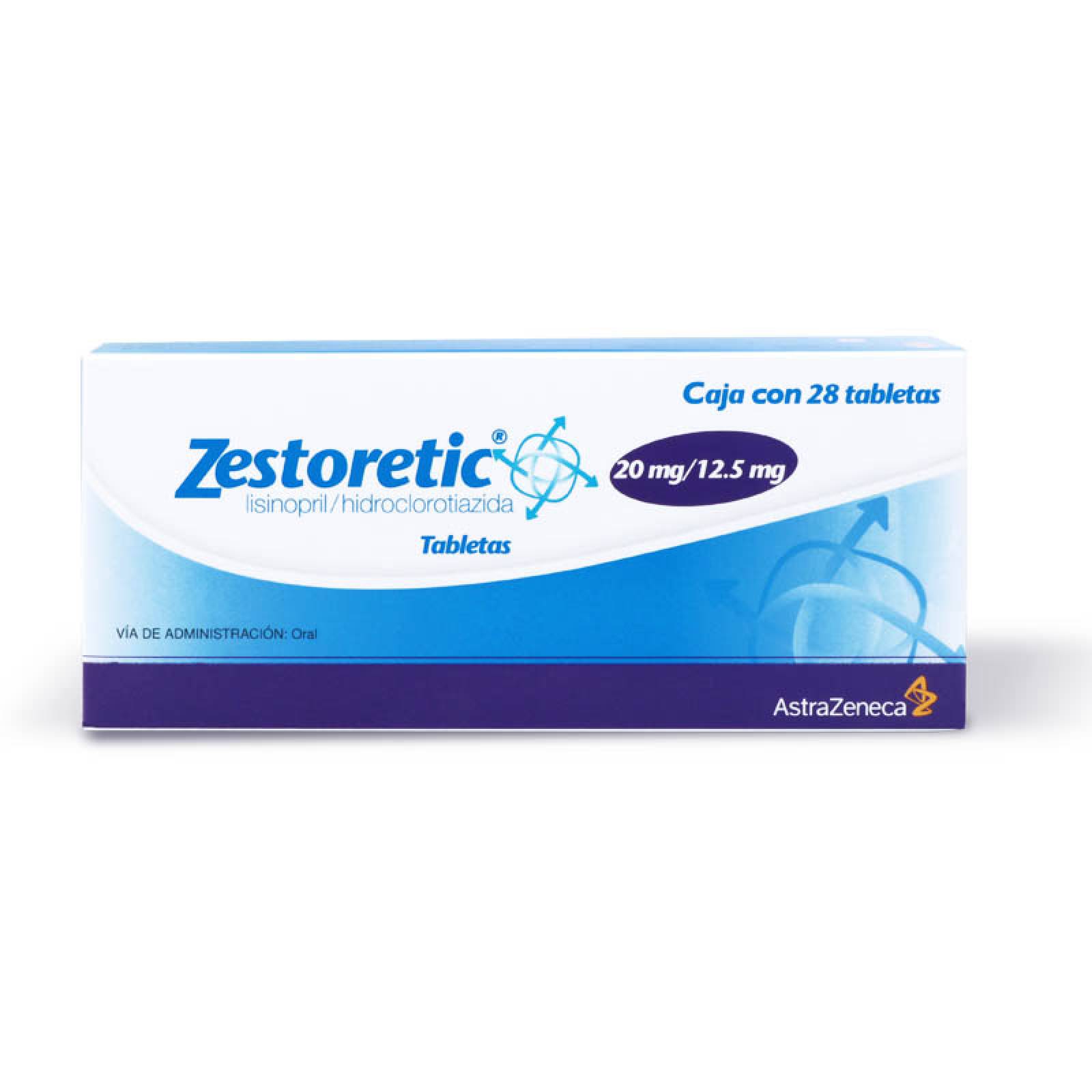 Zestoretic Lisinopril, Hidroclorotiazida 20/12.5 Mg Con 28 Tabletas