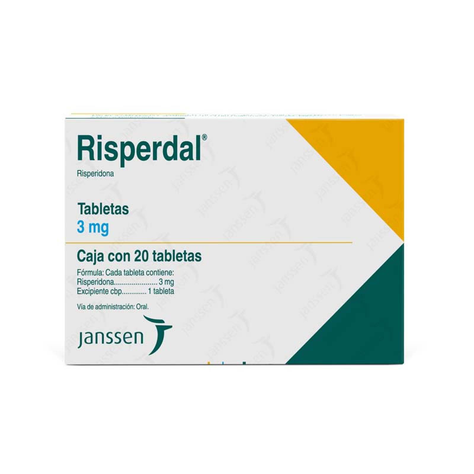 Risperdal Risperidona 3 Mg Con 20 Tabletas