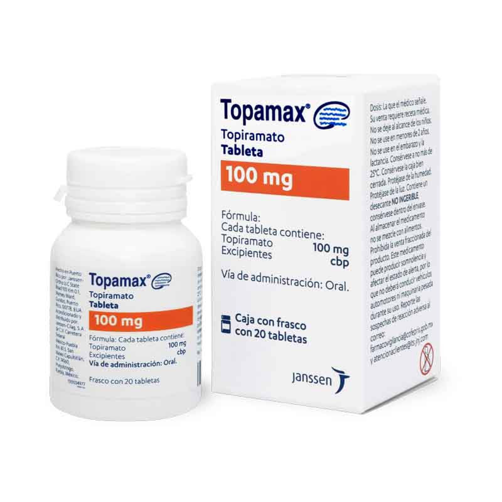 Topamax Topiramato 100 Mg Con 20 Tabletas