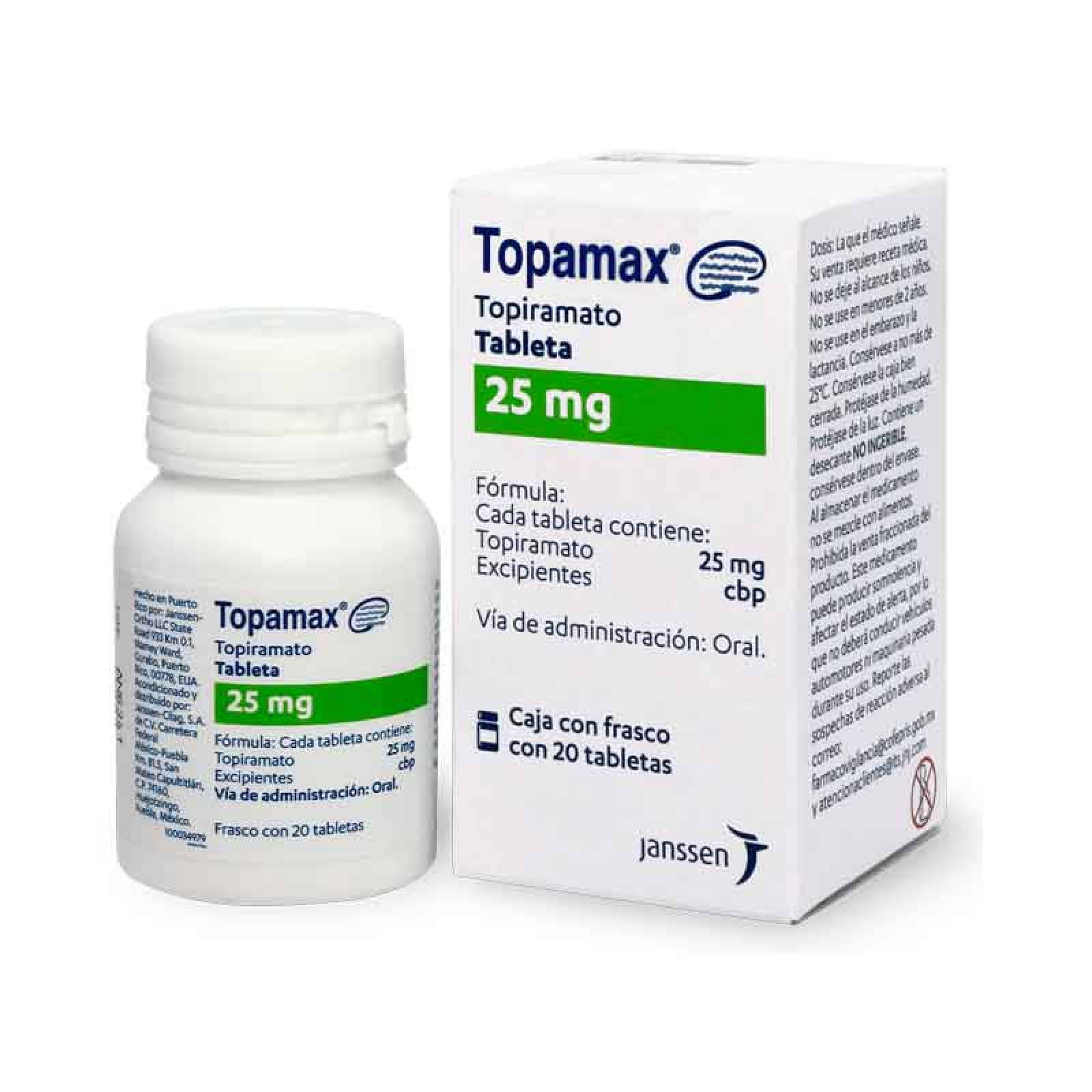 Topamax Topiramato 25 Mg Con 20 Tabletas