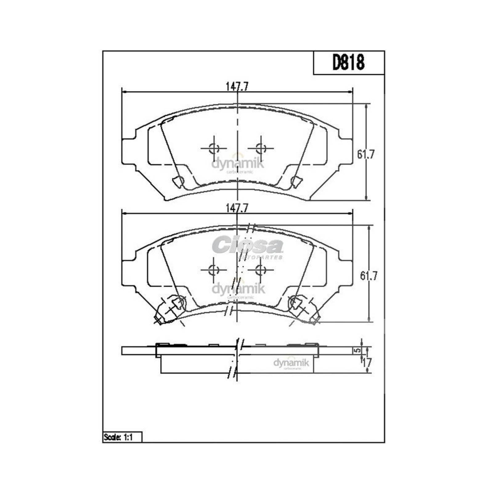 Balata Para Chevrolet Monte Carlo 2001 - 2004 (Dynamik) 