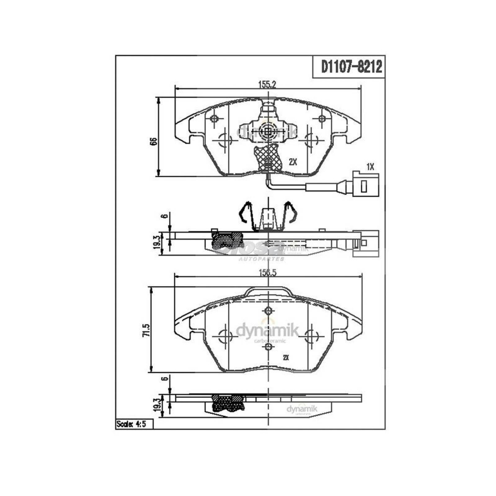 Balata Para Volkswagen Eos 2007 - 2013 (Dynamik) 