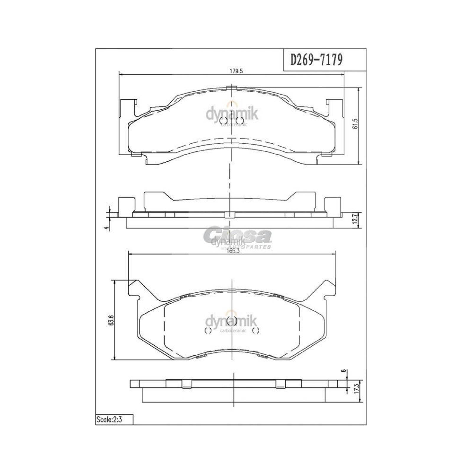 Balata Para Dodge D250 1985 - 1993 (Dynamik) 