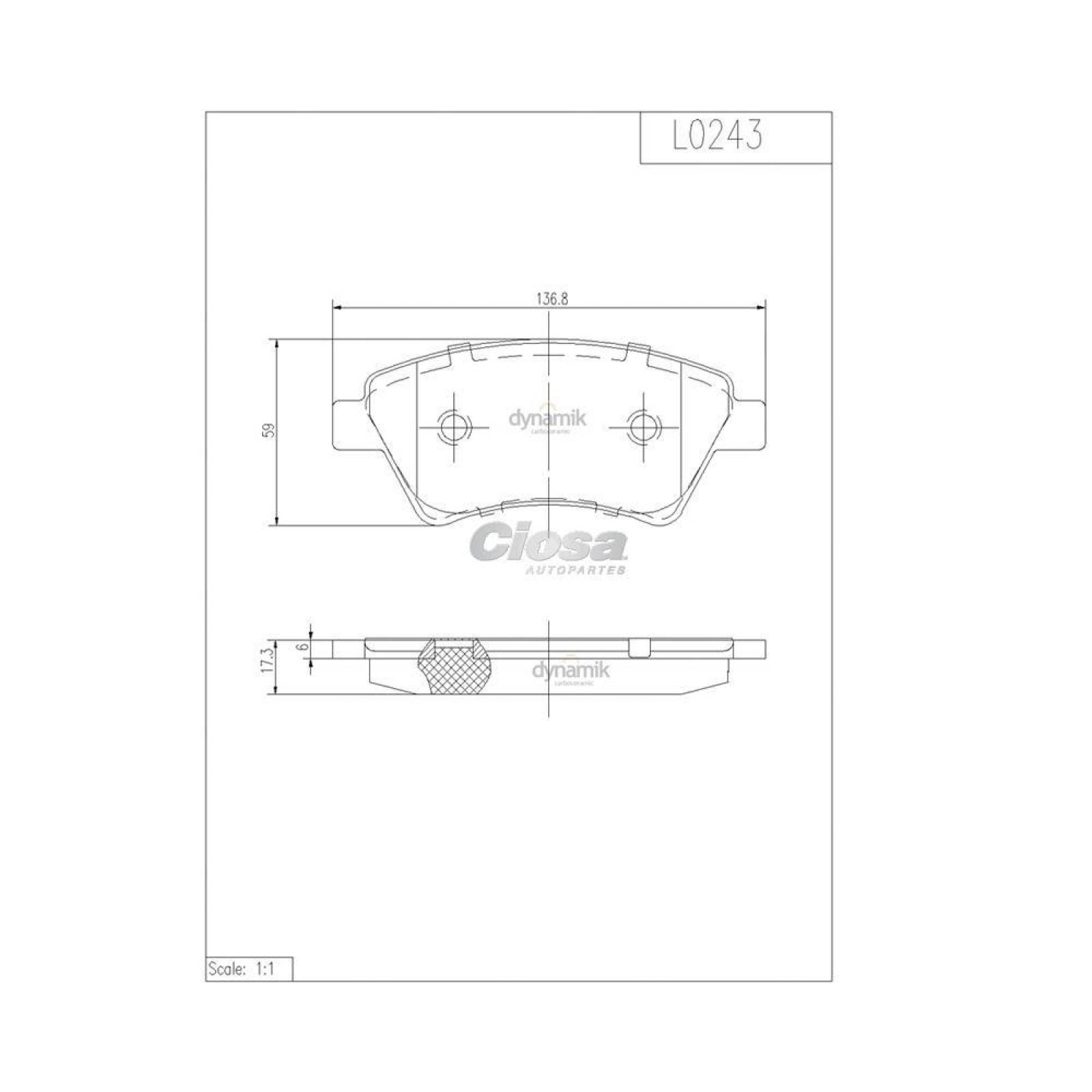 Balata Para Honda Fit 2004 - 2006 (Dynamik) 