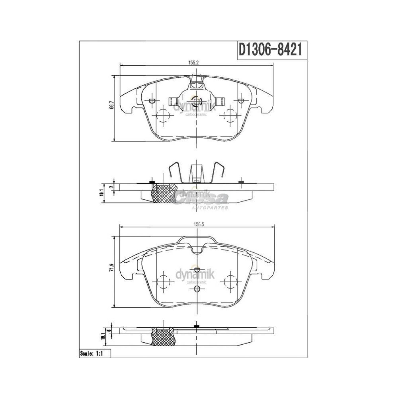 Balata Para Volvo S60 2011 - 2016 (Dynamik) 