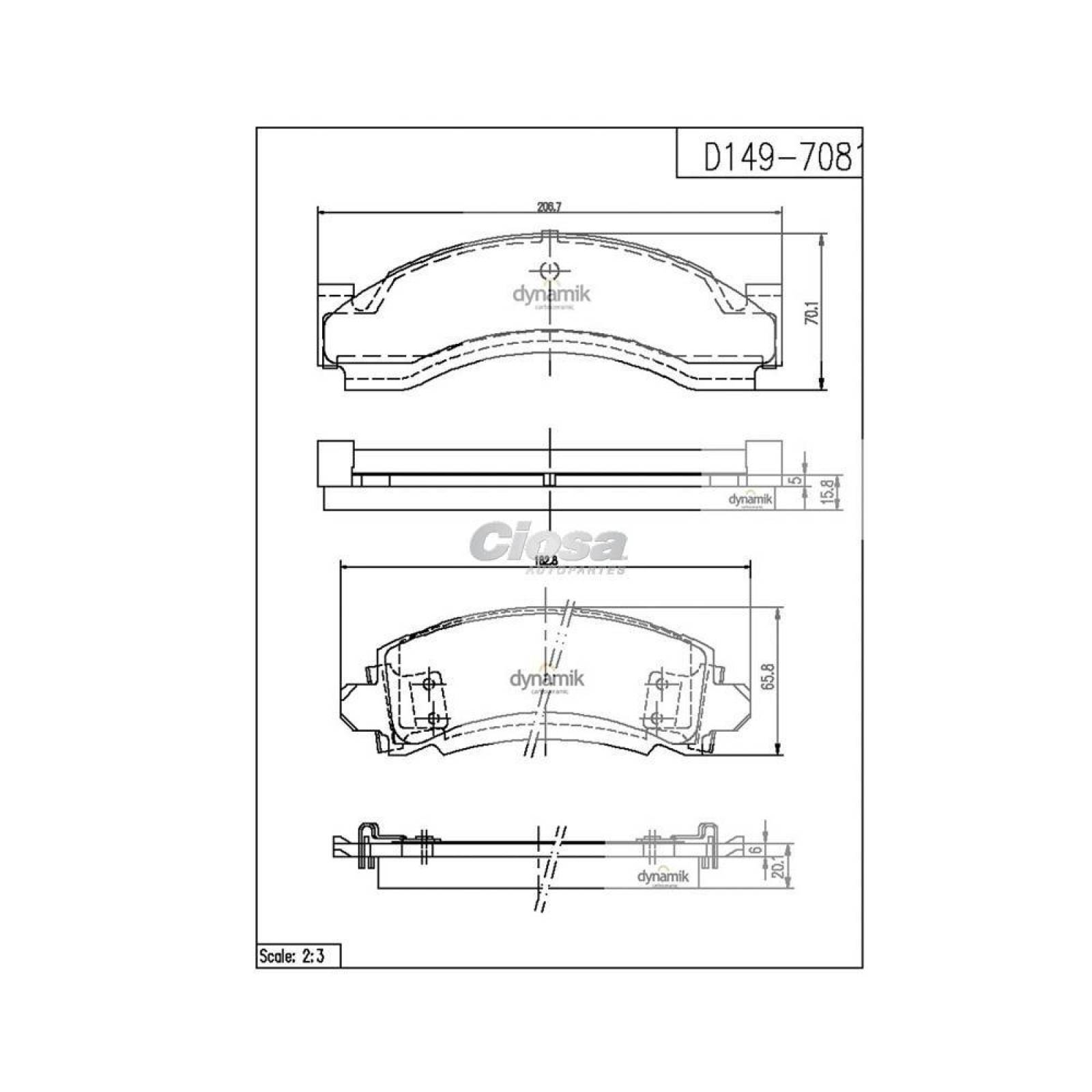 Balata Para Dodge W350 1982 - 1993 (Dynamik) 