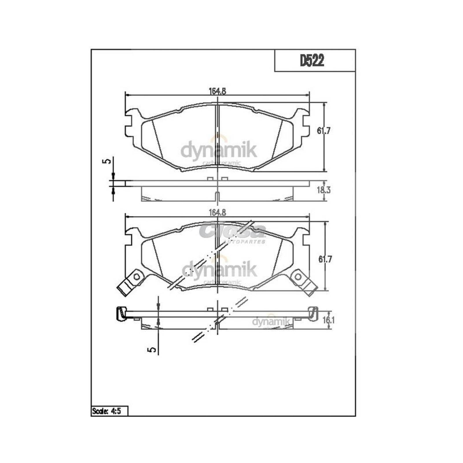 Balata Para Chrysler Town & Country 1991 - 1994 (Dynamik) 