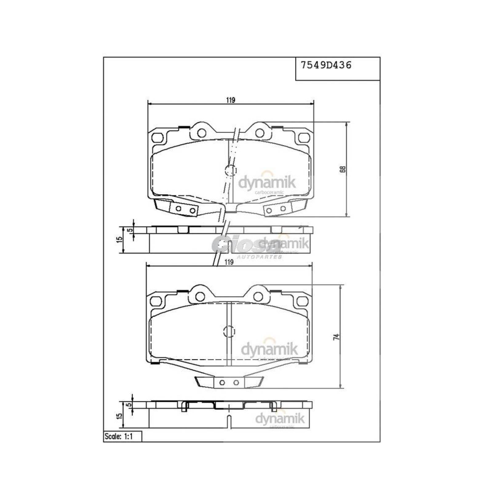 Balata Para Toyota Tacoma 1999 - 2004 (Dynamik) 
