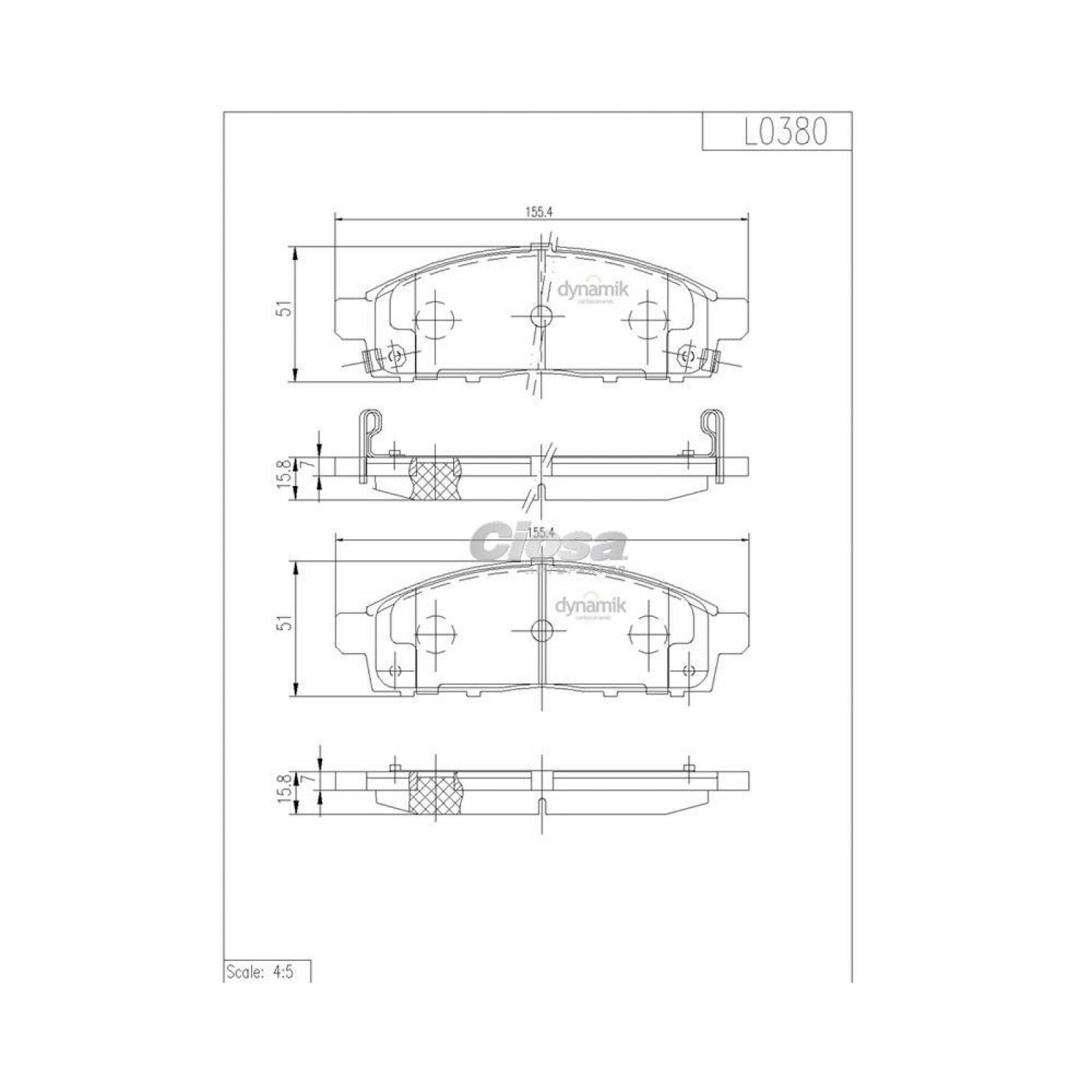 Balata Para Mitsubishi Montero Sport 2009 - 2012 (Dynamik) 