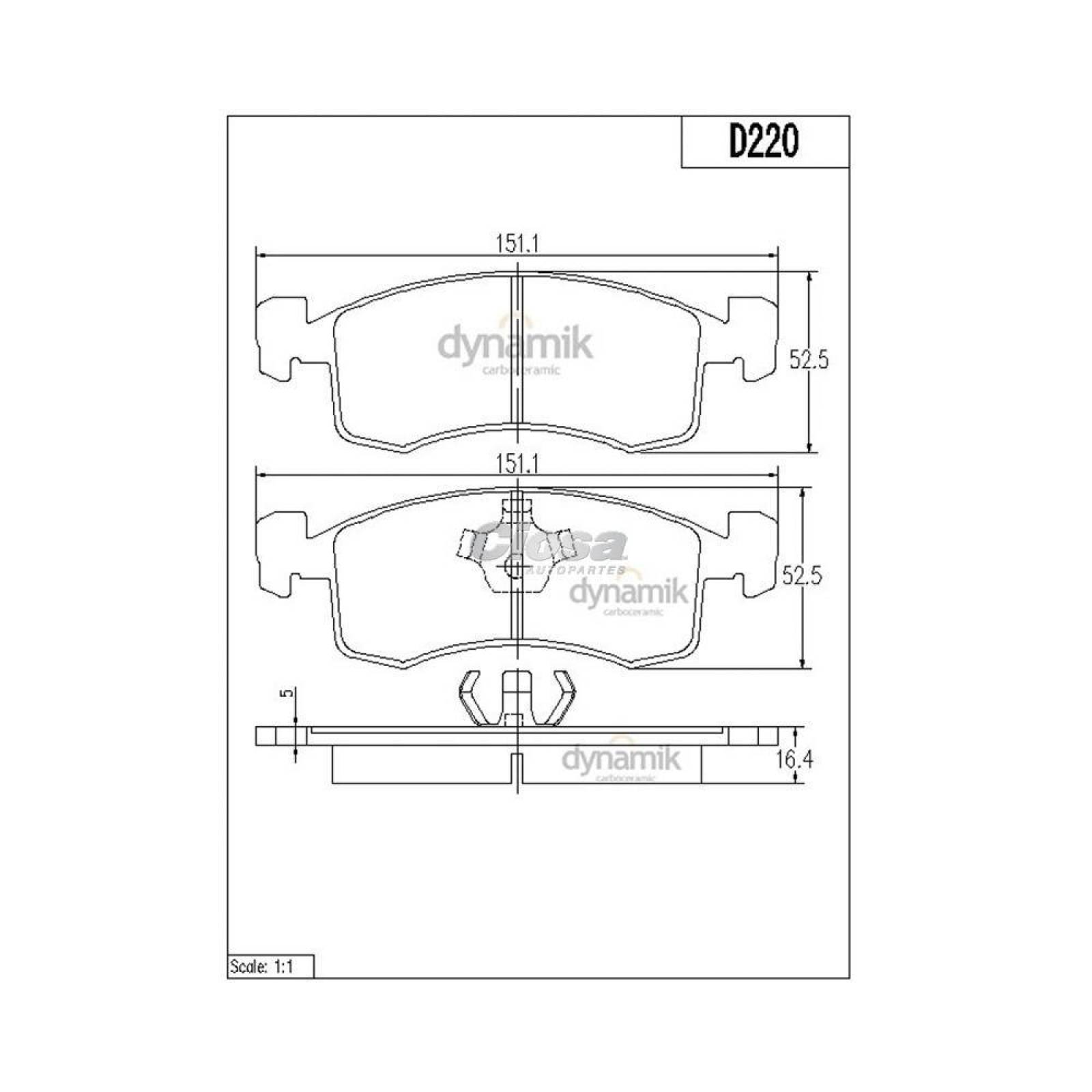 Balata Para Dodge Aries 1983 - 1987 (Dynamik) 