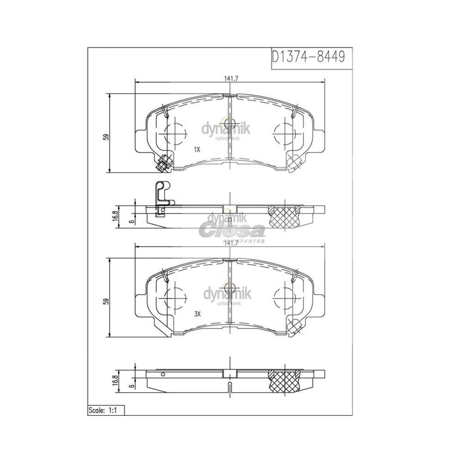 Balata Para Nissan Maxima 2009 - 2016 (Dynamik) 