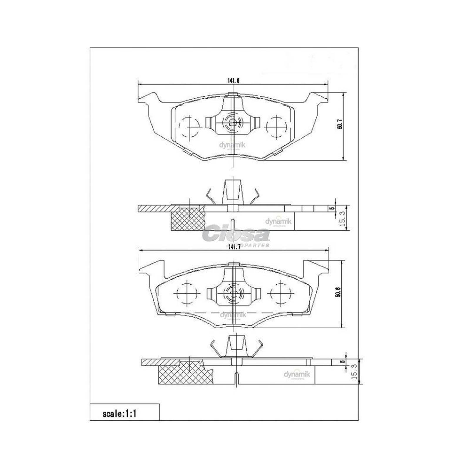 Balata Para Volkswagen Golf 1996 - 1999 (Dynamik) 