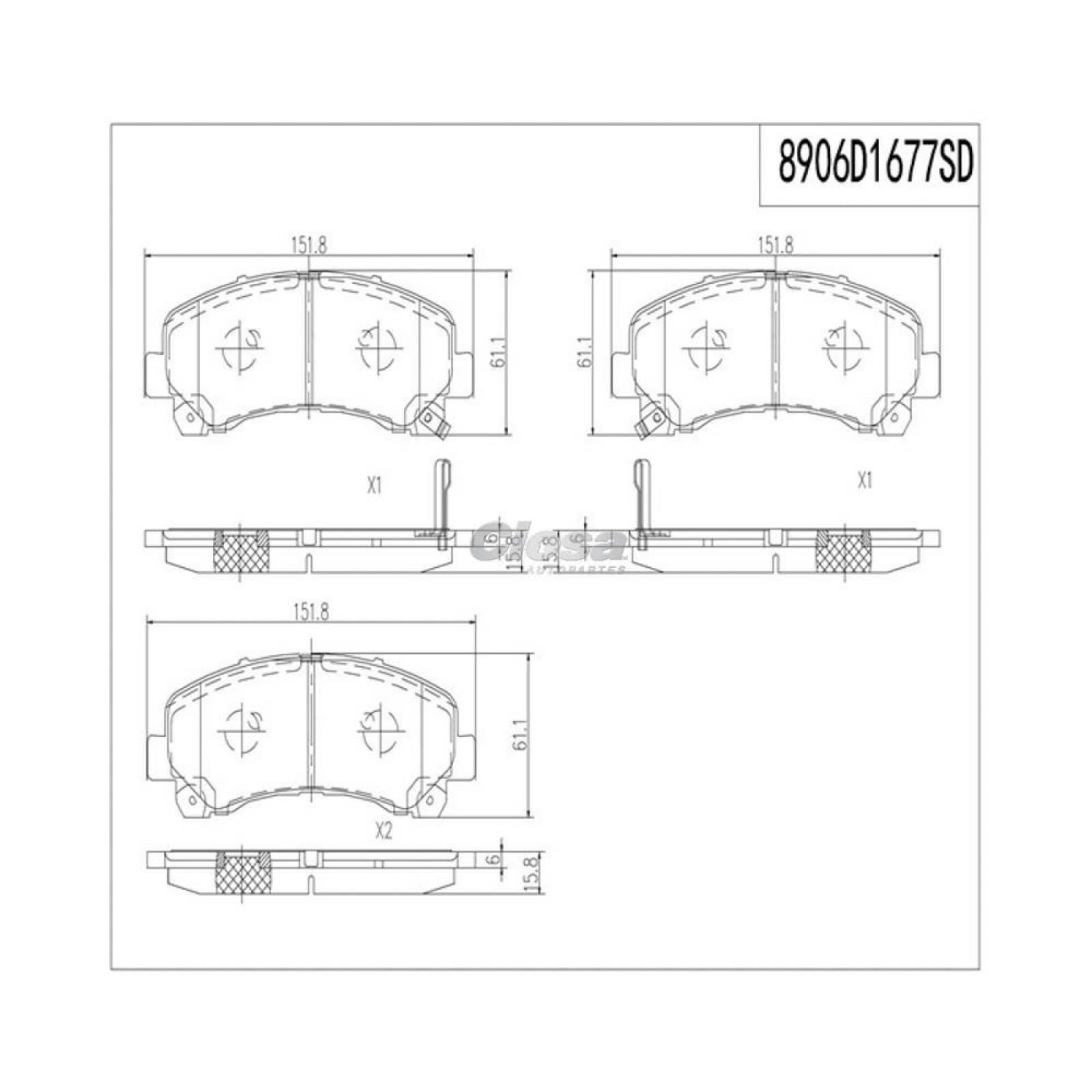 Balata Para Chevrolet S10 2015 - 2016 (Dynamik) 