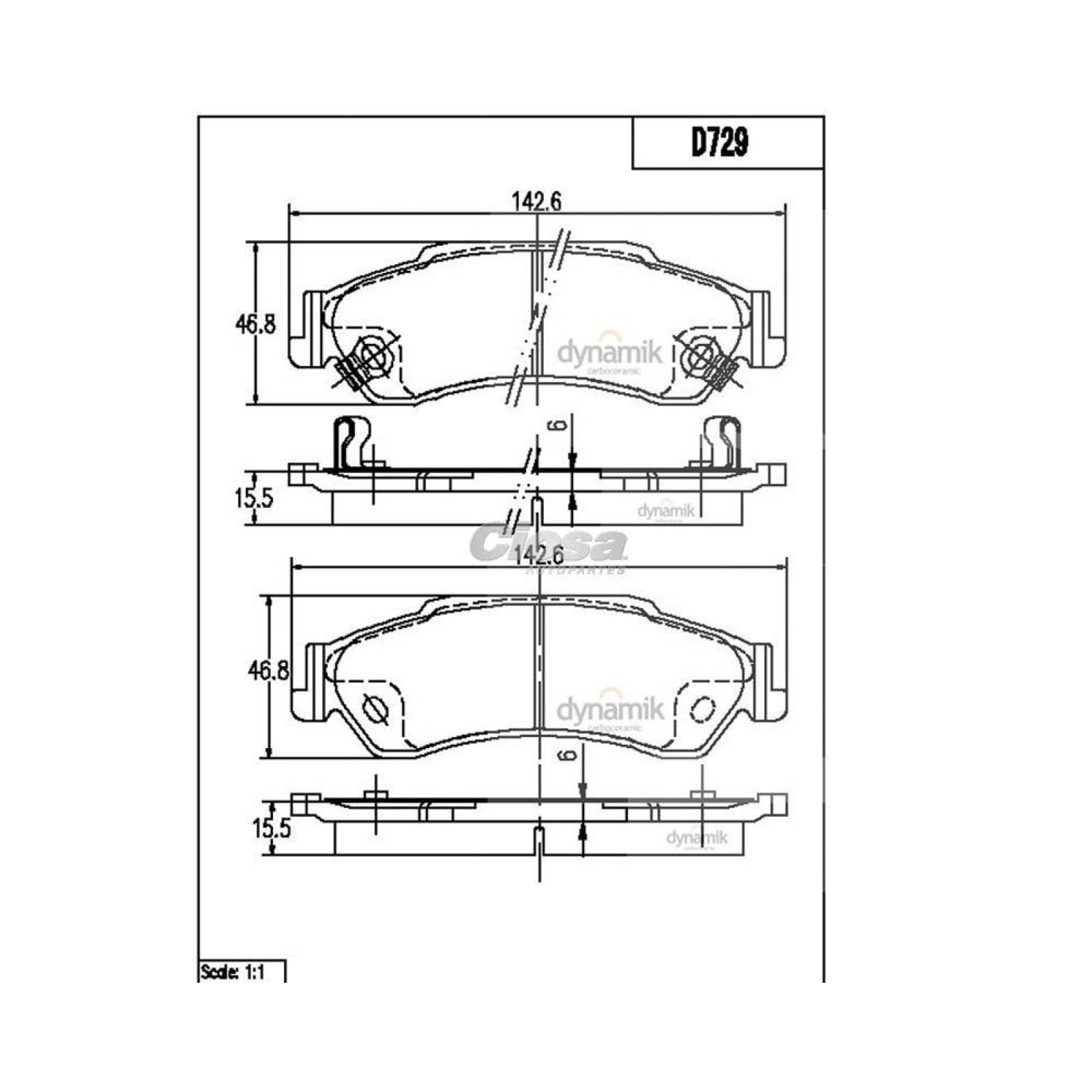 Balata Para Chevrolet S10 1998 - 2004 (Dynamik) 