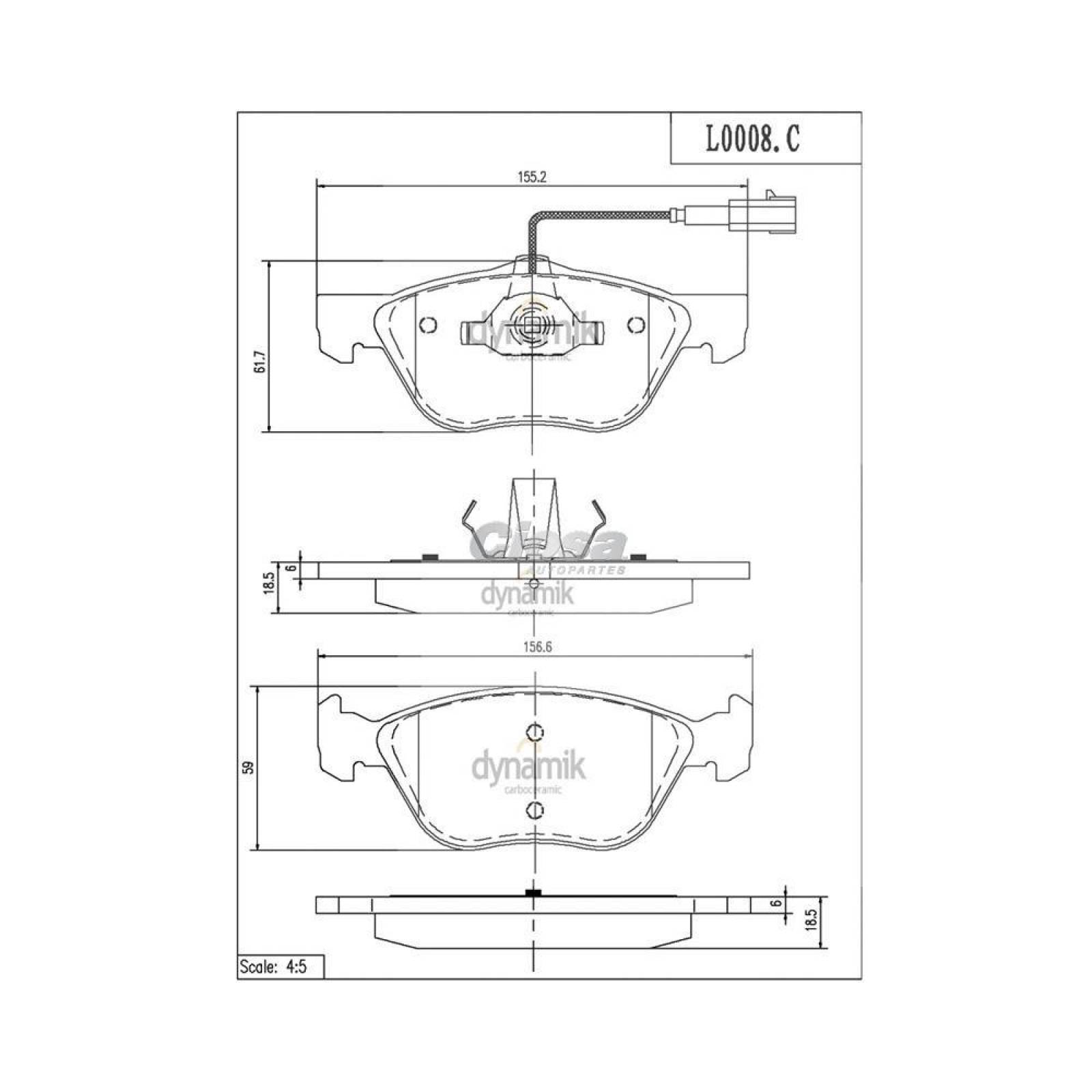Balata Para Alfa Romeo 147 2003 - 2005 (Dynamik) 