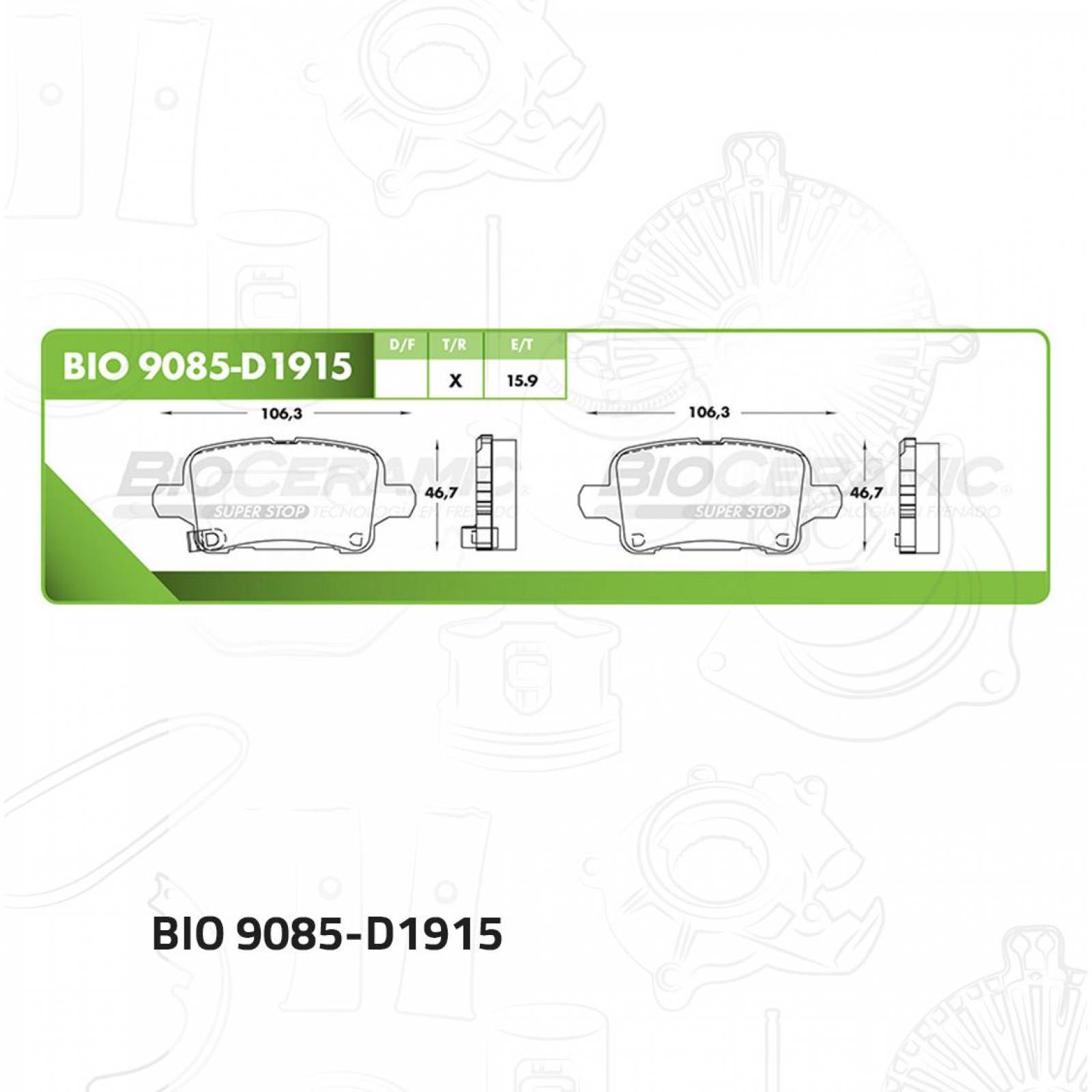 Balata Para Buick Envision 2018 - 2019 (Bioceramic) 