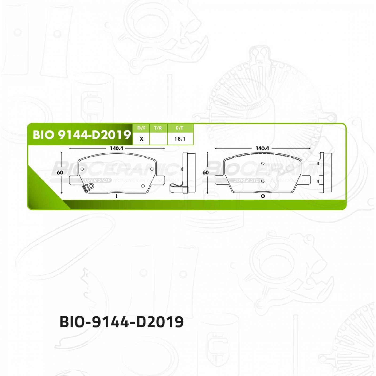 Balata Para Chevrolet Trax 2012 - 2020 (Bioceramic) 