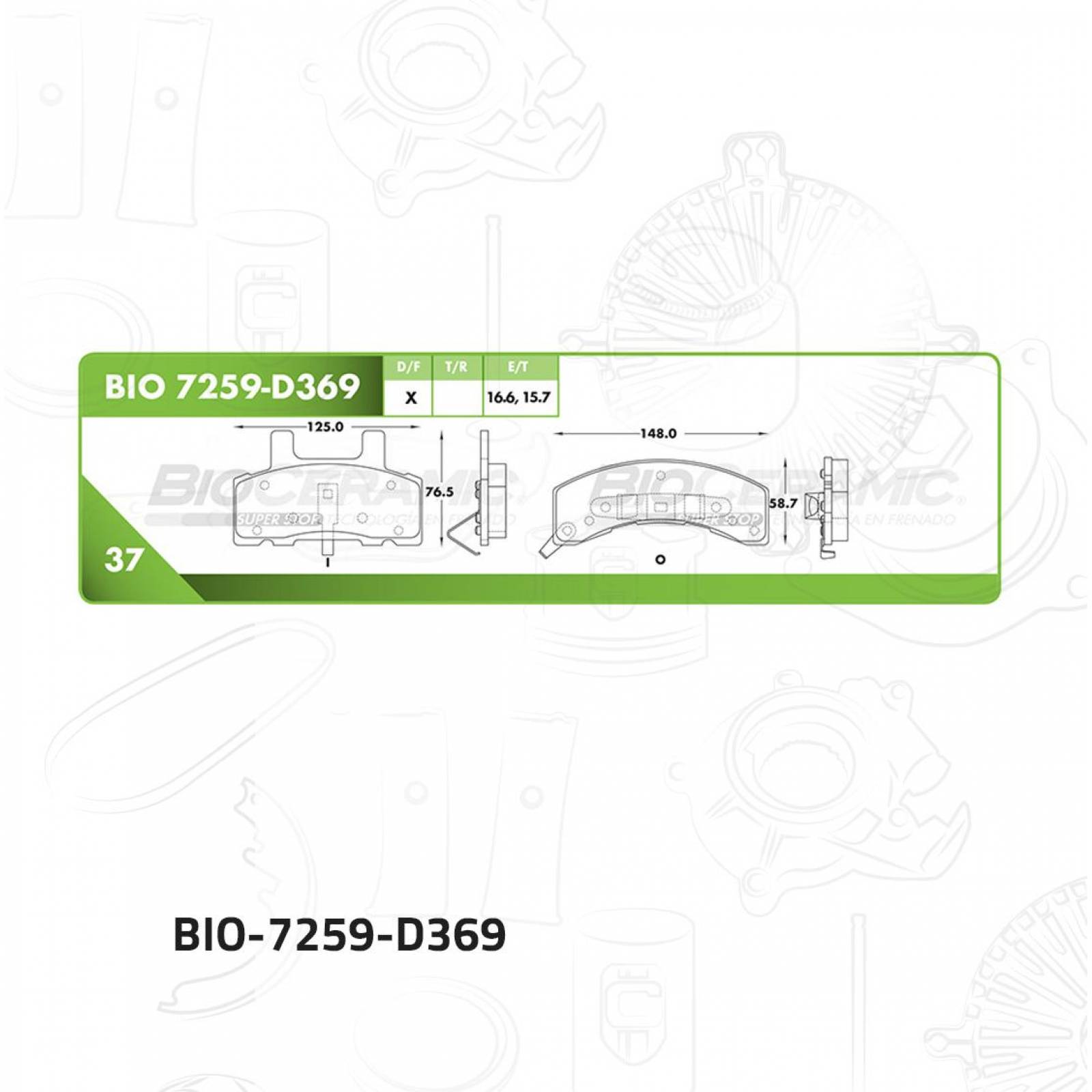Balata Para Chevrolet Express 1500 1996 - 2002 (Bioceramic) 