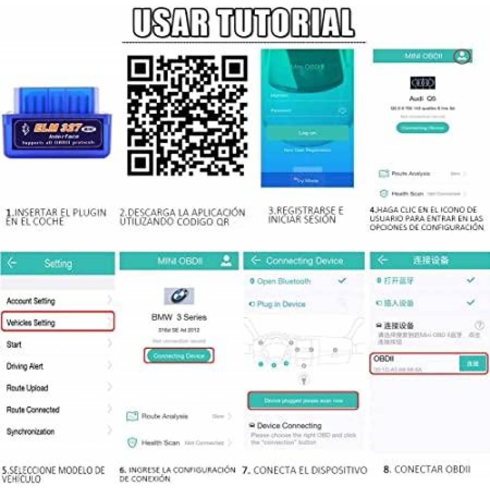 Escaner OBD2 ELM327 Para Jeep Cherokee 1970 - 2018 (Alerón) 