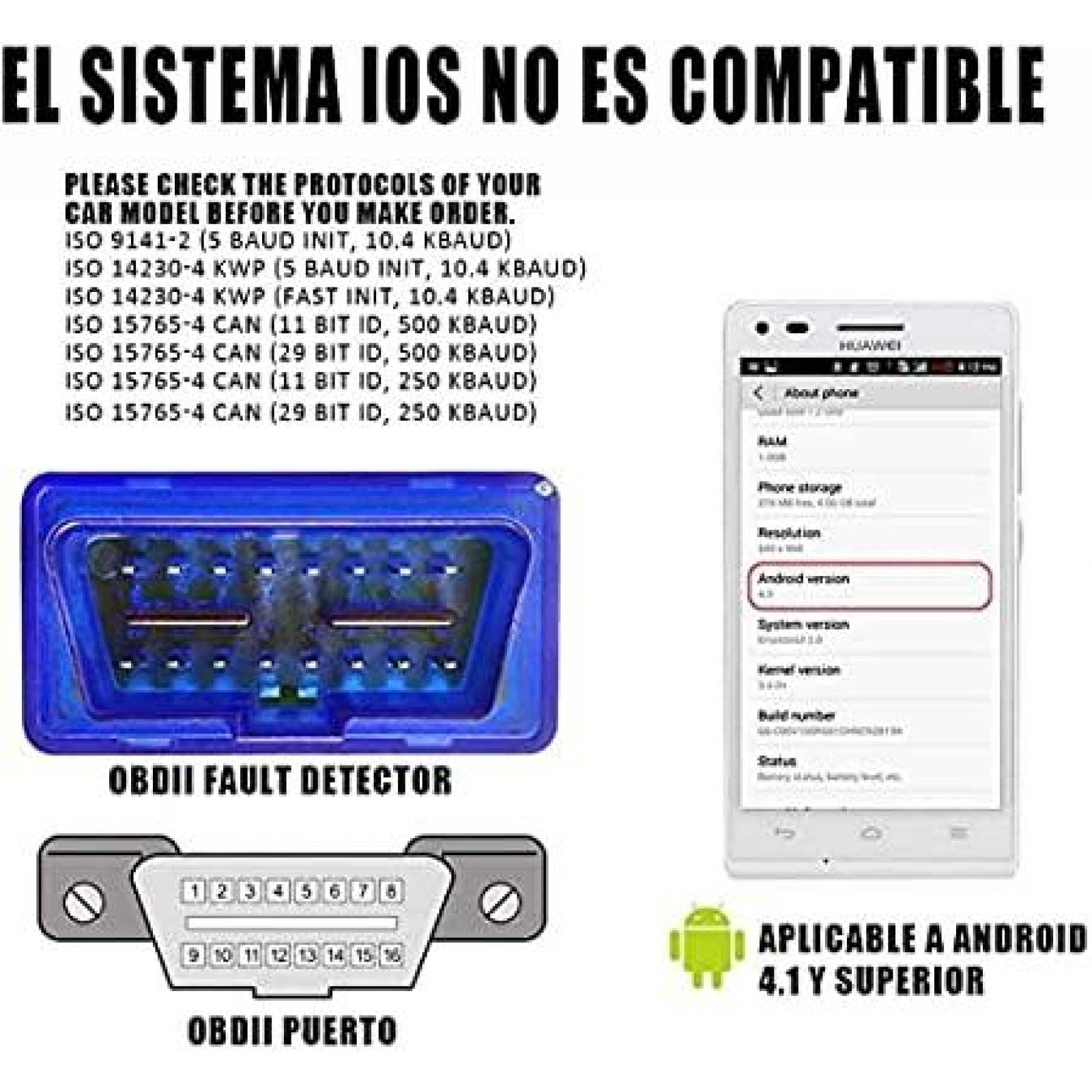 Escaner OBD2 ELM327 Para Ford Gran Torino 1972 - 1982 (Alerón) 