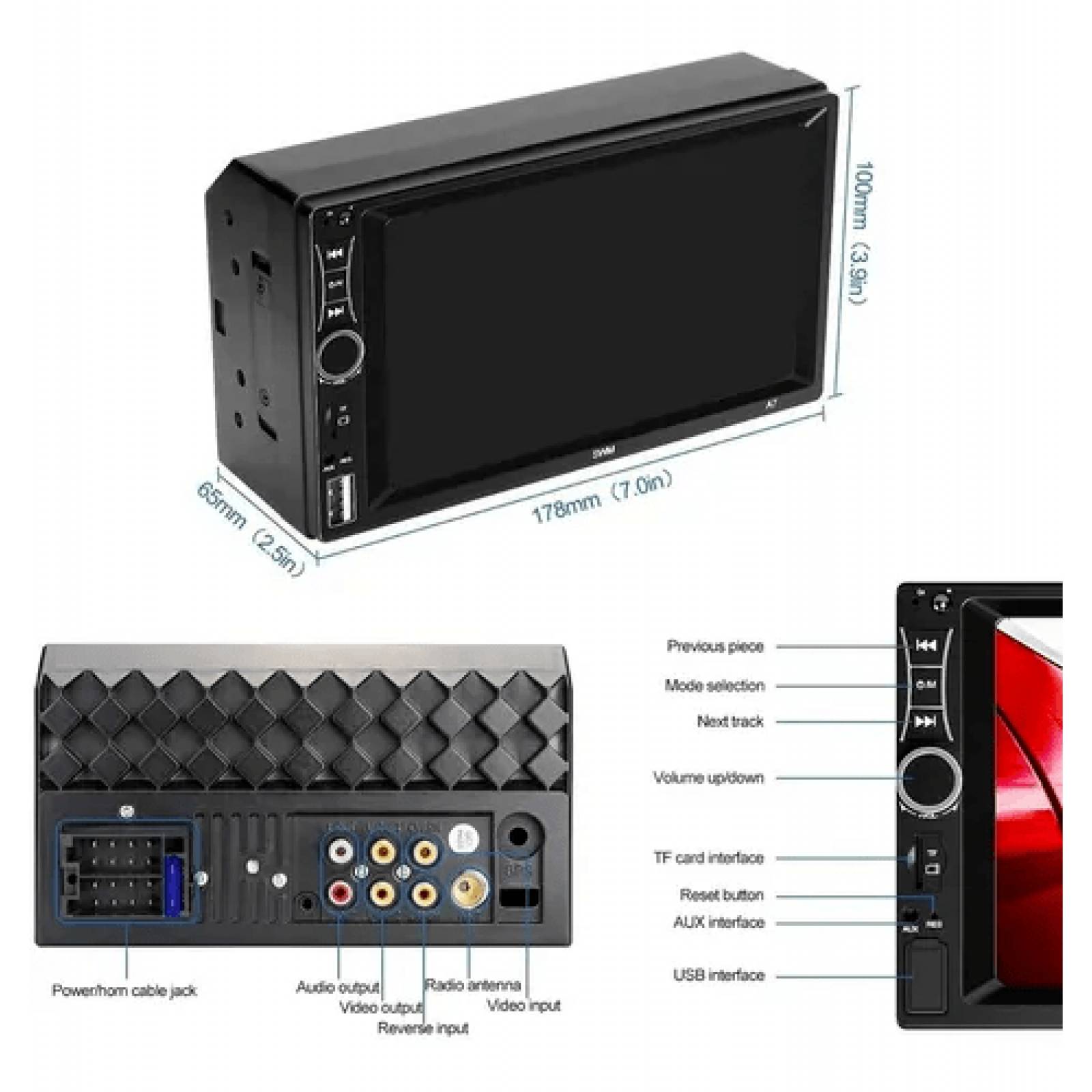 REAKOSOUND-reproductor Multimedia MP5 con pantalla táctil para coche,  autorradio 1DIN HD de 7 pulgadas, Mirror