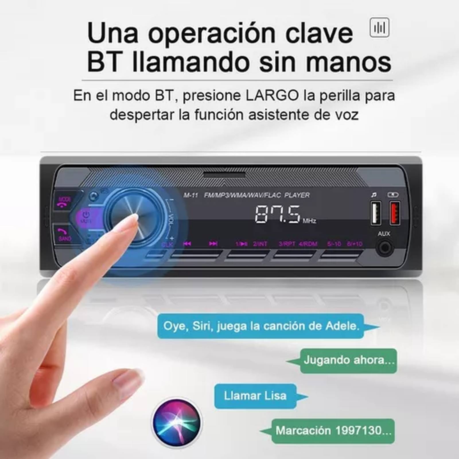 Radio de coche Classic plata - CD MP3 USB SD Bluetooth Manos