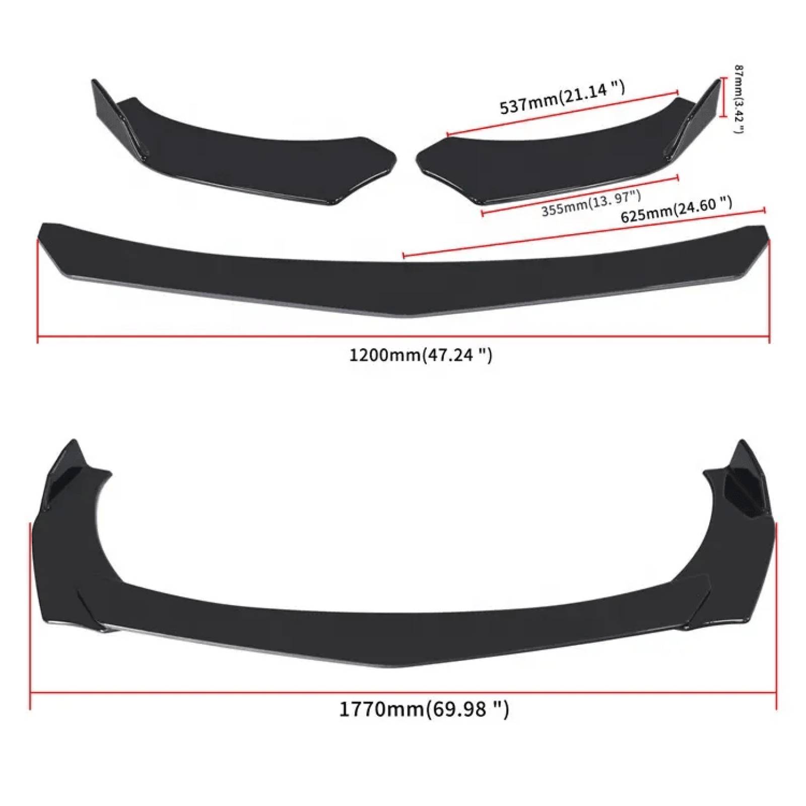 3 Pza Splitter Facia Del Para Volkswagen Gol Sedan 2010 - 2011 (Dtouch) 