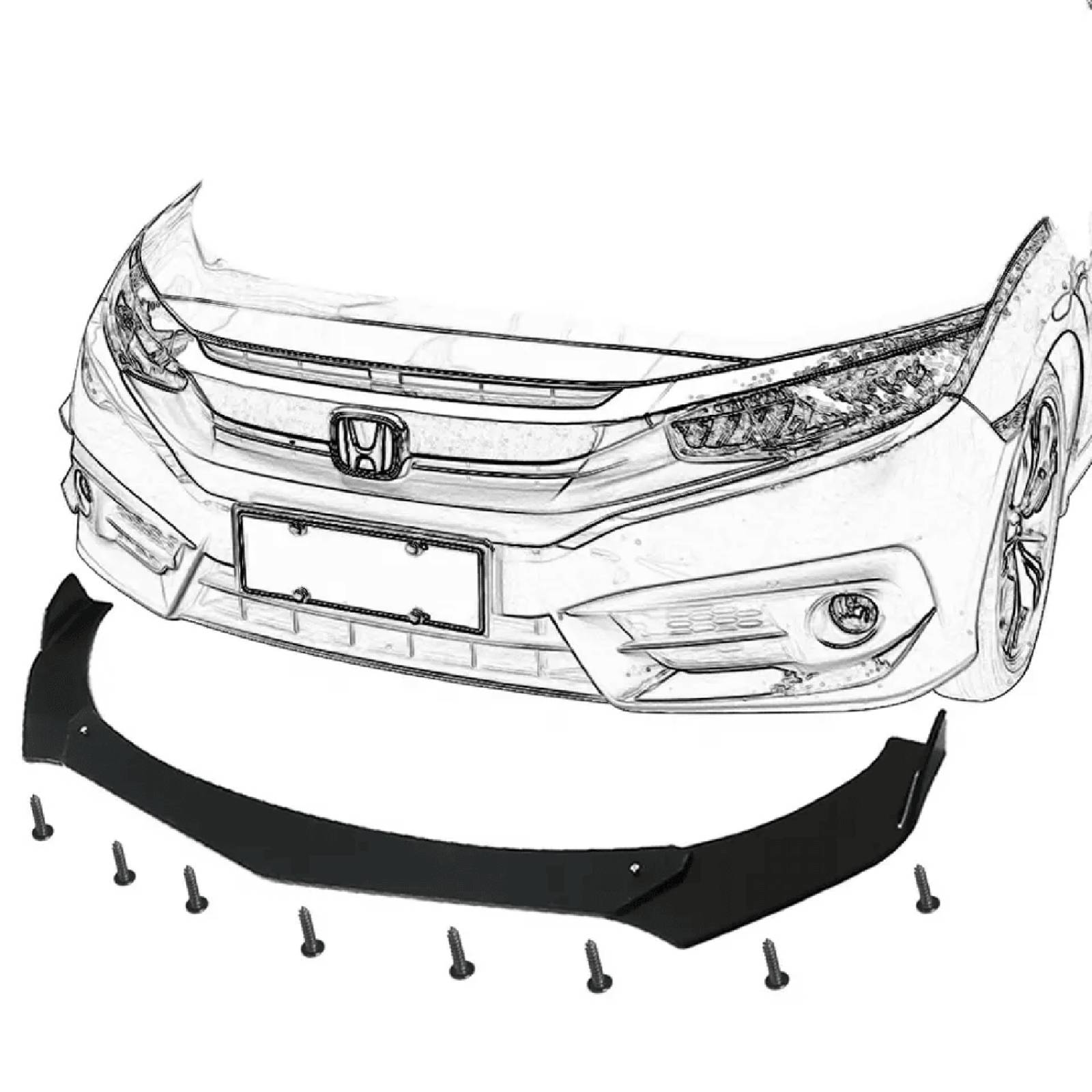 3 Pza Splitter Facia Del Para Nissan Tsuru Iii 1992 - 2017 (Dtouch)