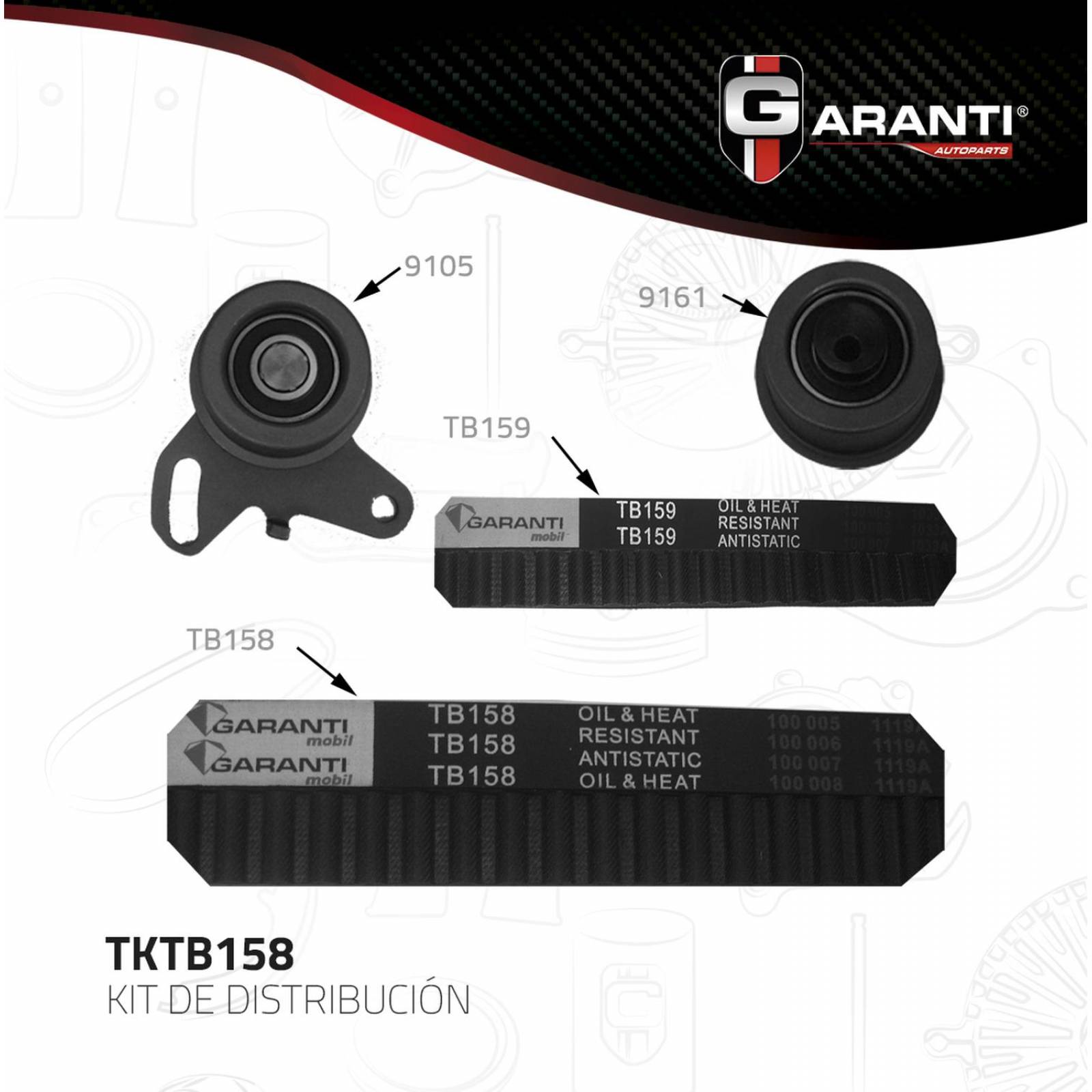 Kit Distribucion Para Mitsubishi Tredia 1986 - 1988 (GARANTI) 