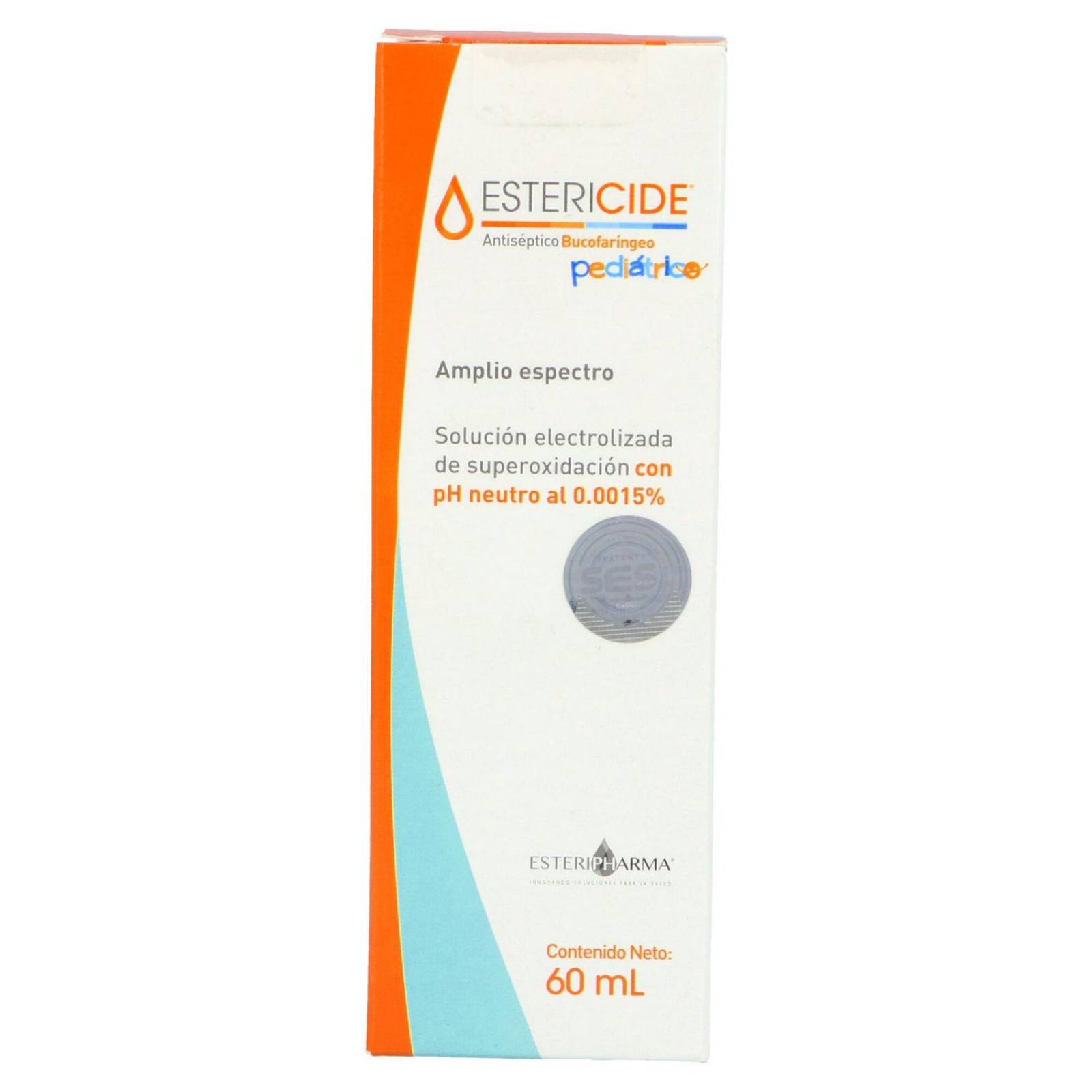 Estericide Antiséptico Bucofaríngeo Solución Pediátrica Caja Con Frasco 60 mL 