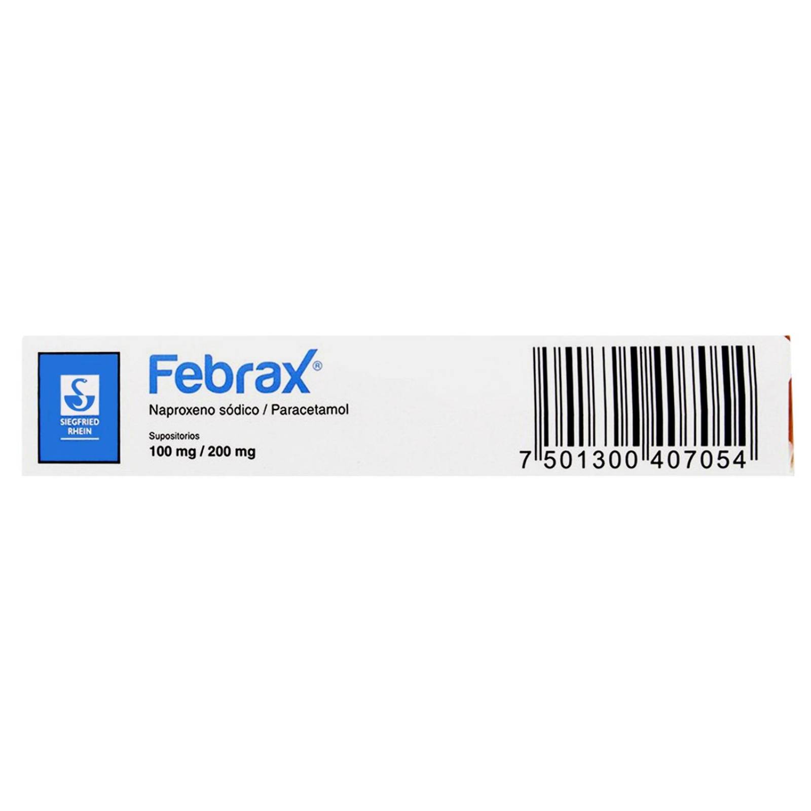 Febrax Pediátrico 100 mg / 200 mg Caja Con 5 Supositorios 