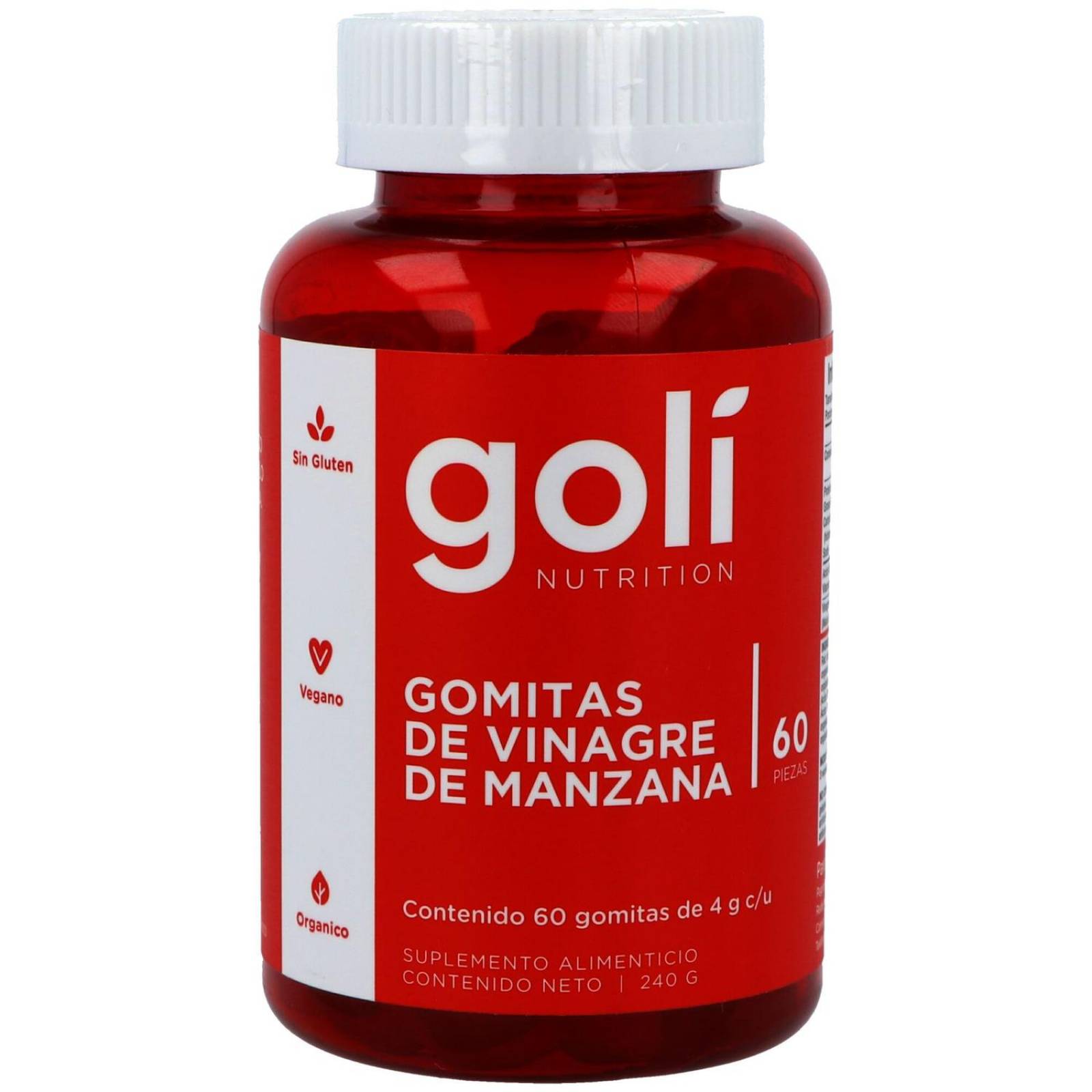 Goli Gomitas de Vinagre De Manzana Frasco Con 60 Gomas 