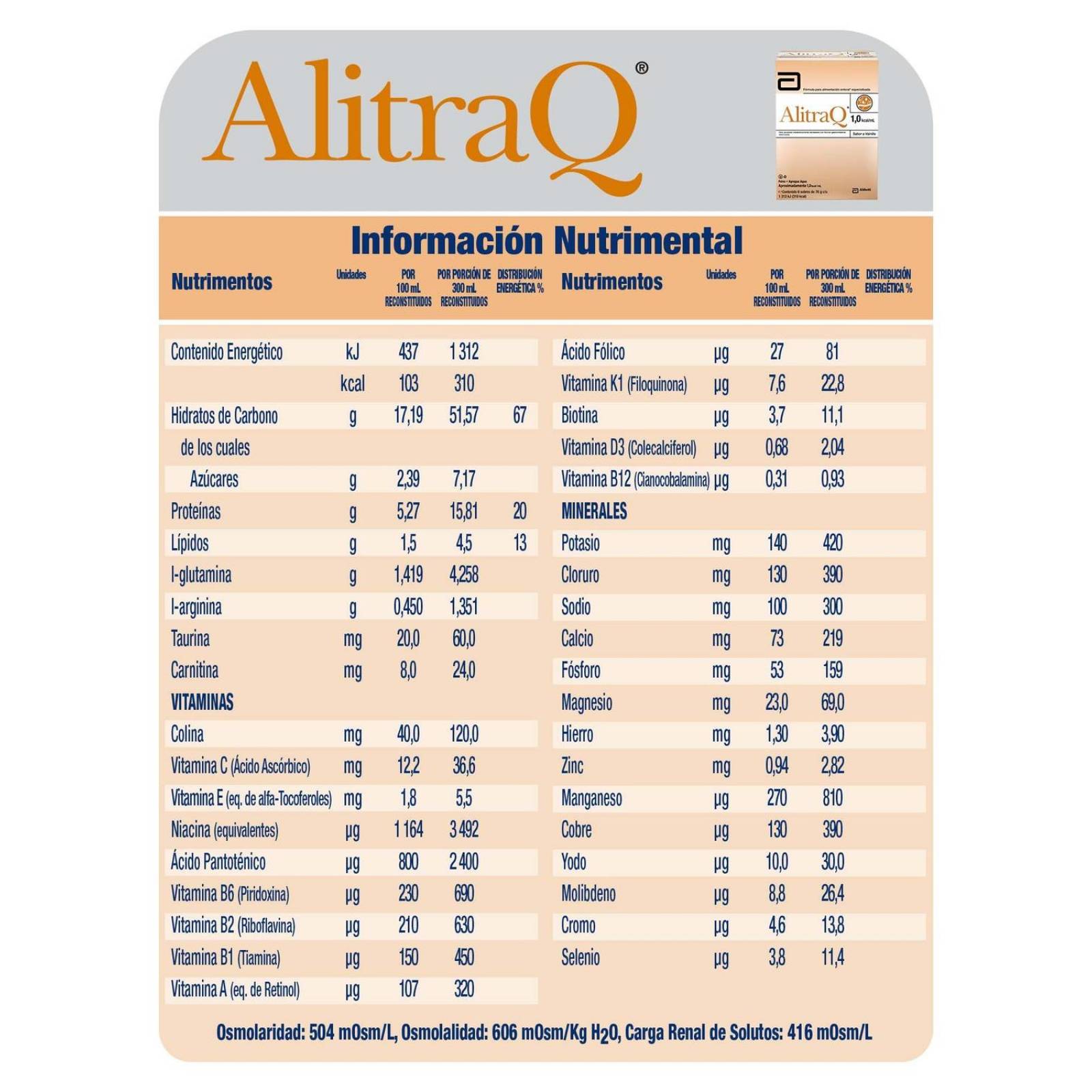 FRM-Alitraq 76 g Caja Con 6 Sobres Sabor Vainilla 