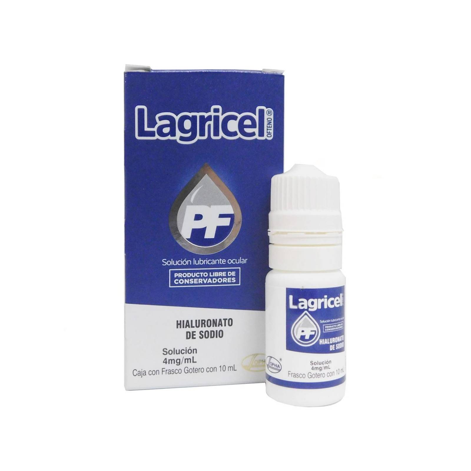 Lagricel PF Ofteno 4 mg / mL Solución Caja Con Frasco Gotero Con 10 mL 