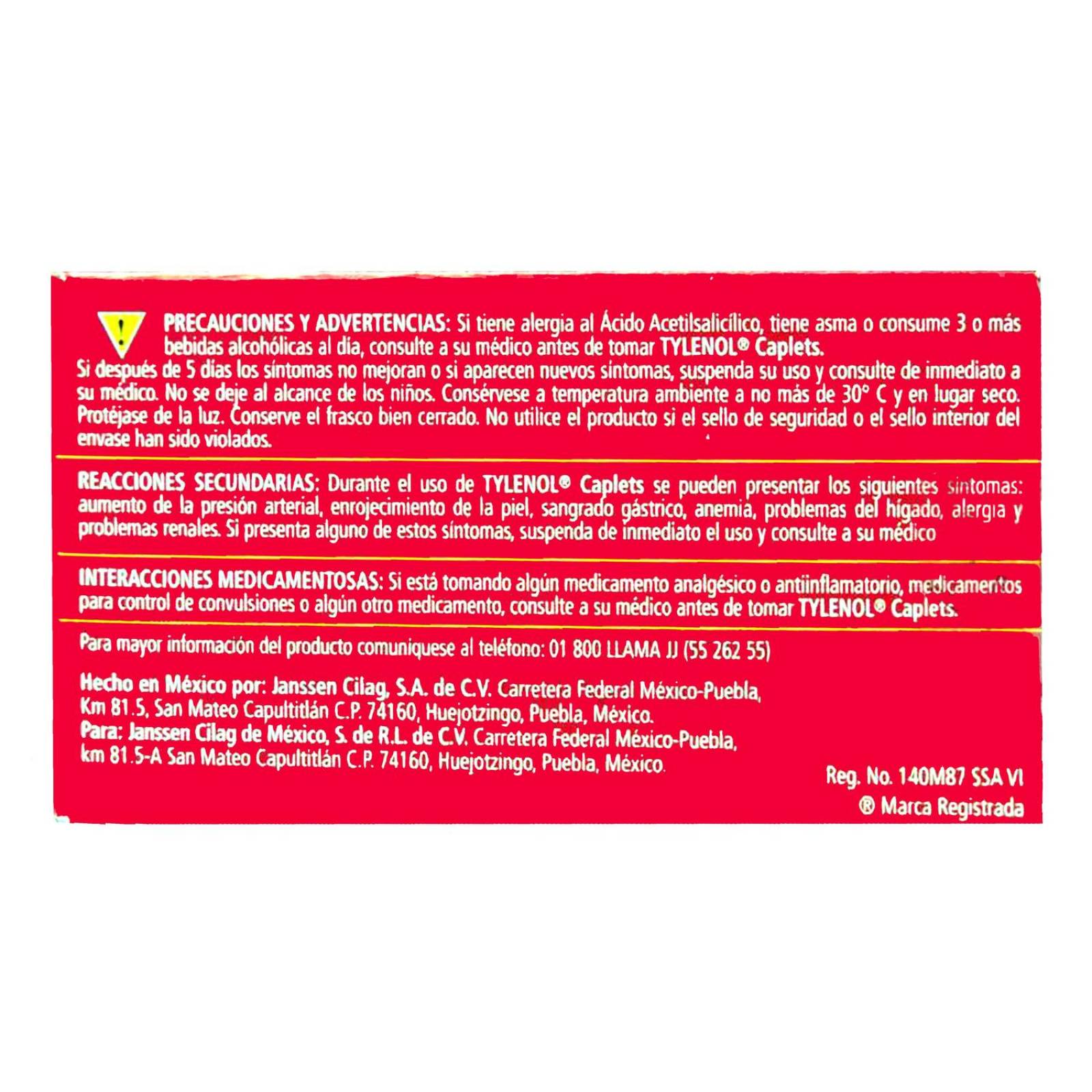 Tylenol 500 mg Caja Con 20 Tabletas 