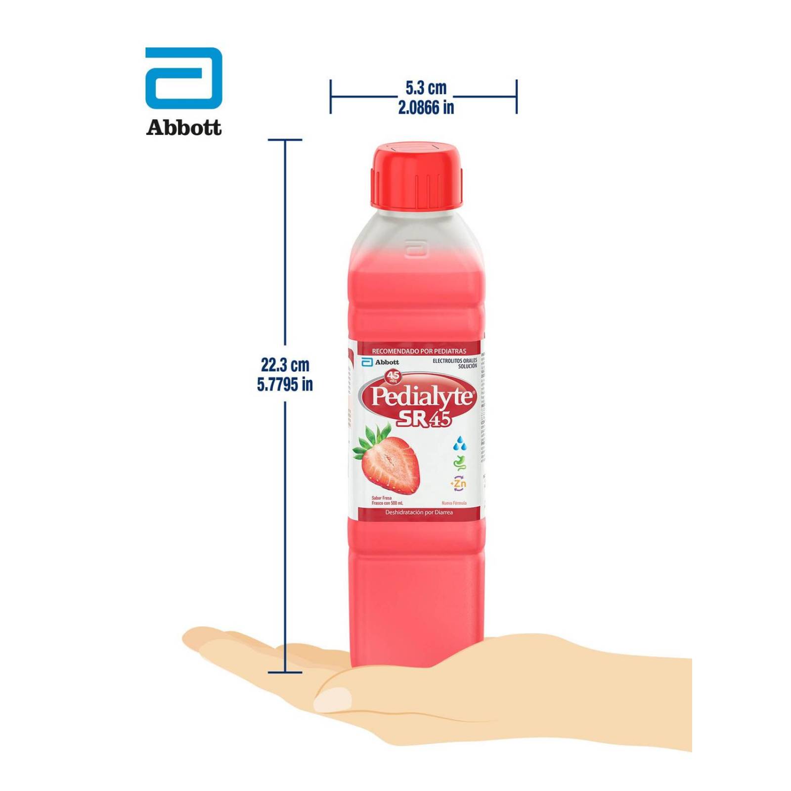 FRM-Pedialyte SR 45 Sabor Fresa Frasco Con 500 mL 