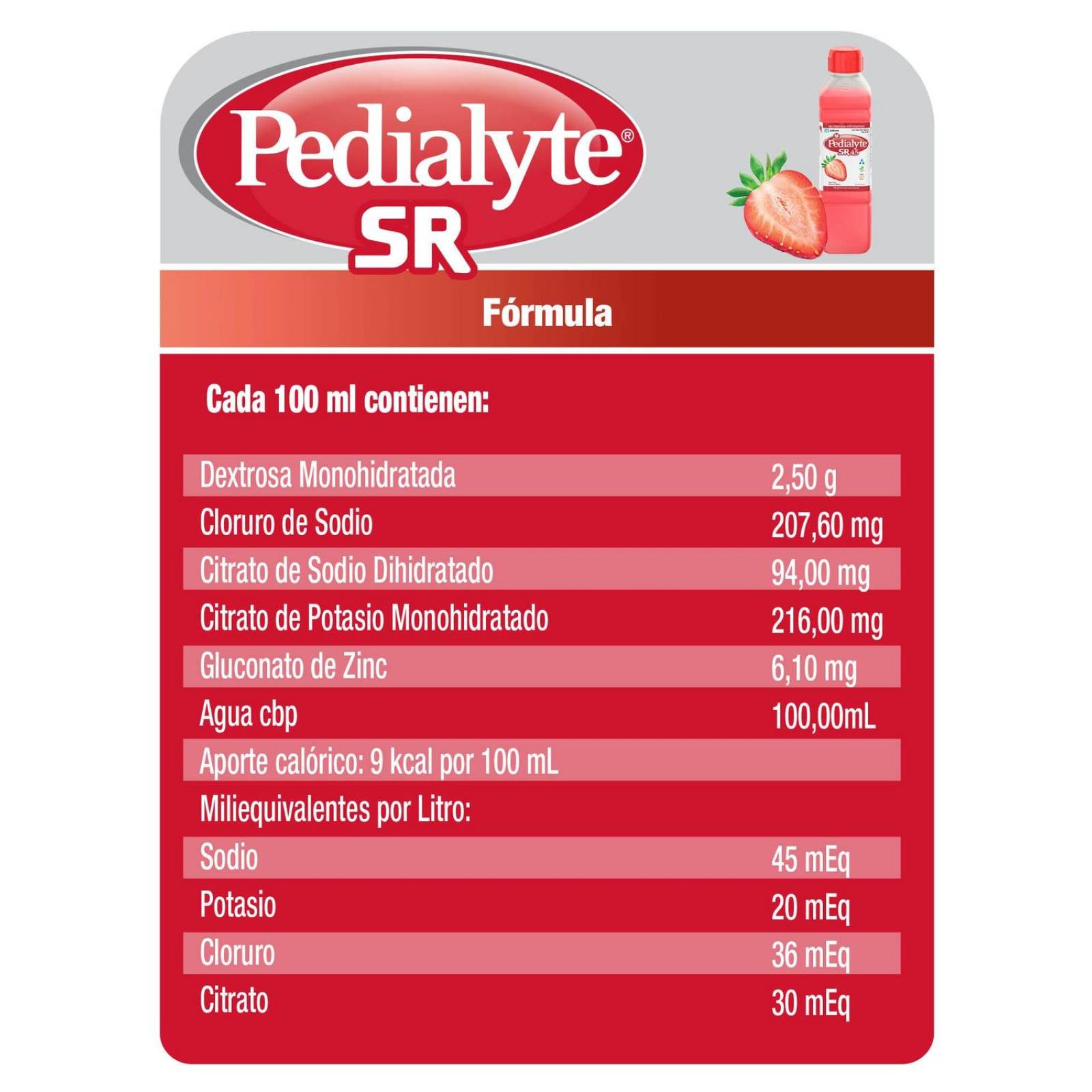 FRM-Pedialyte SR 45 Sabor Fresa Frasco Con 500 mL 