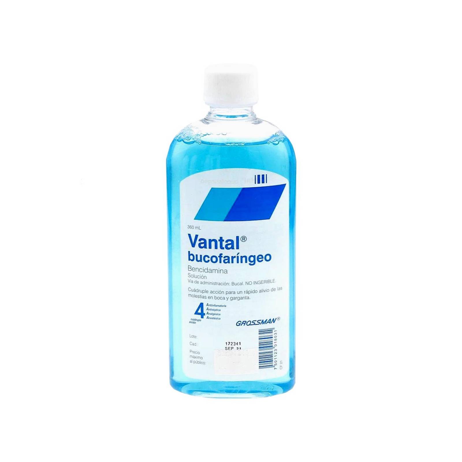 Vantal Bucofaríngeo Solución Frasco Con 360 mL Vantal Bucofaríngeo Solución Frasco Con 360 mL
