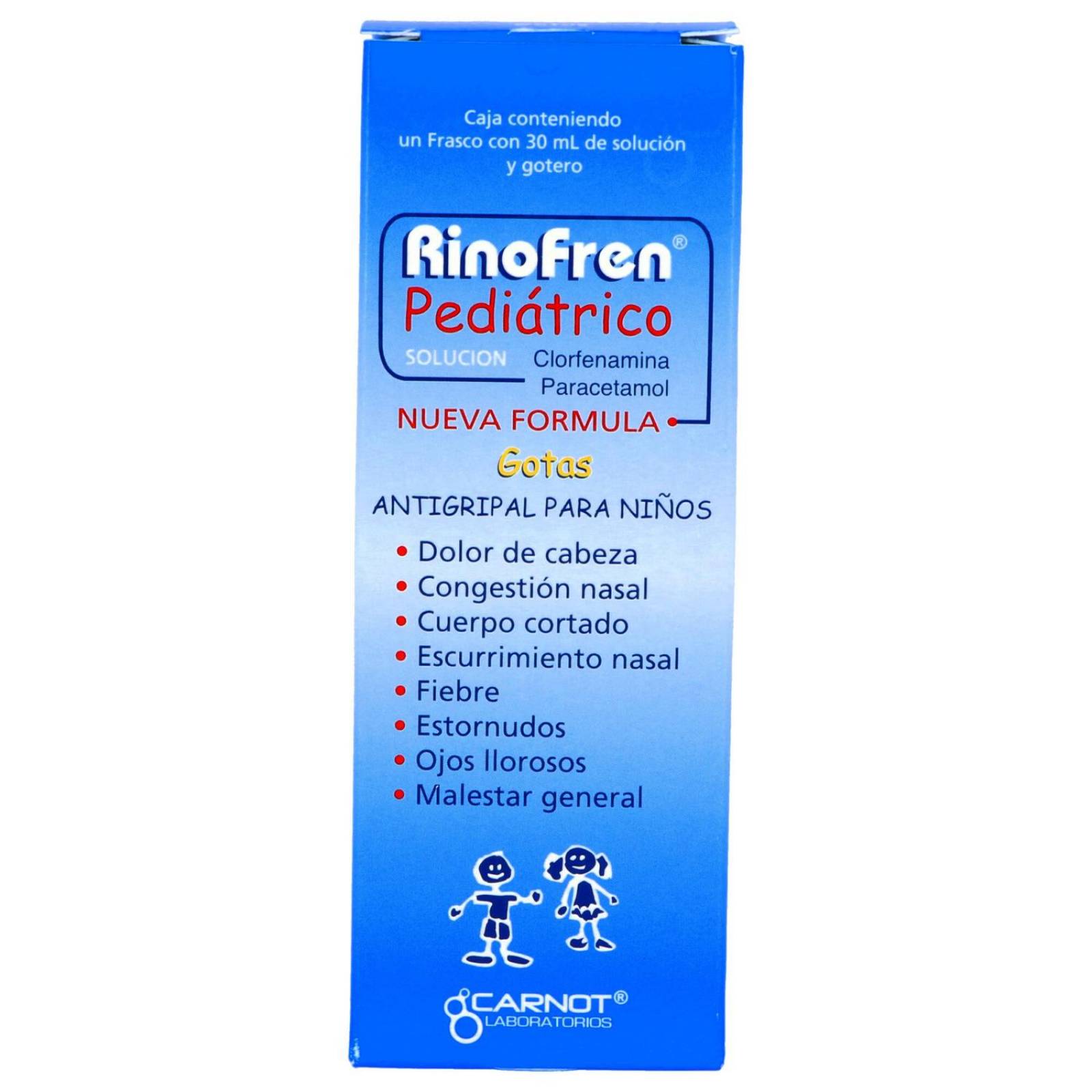 Rinofren Pediátrico Caja con Frasco De 30 mL Con Solución PET y Gotero 